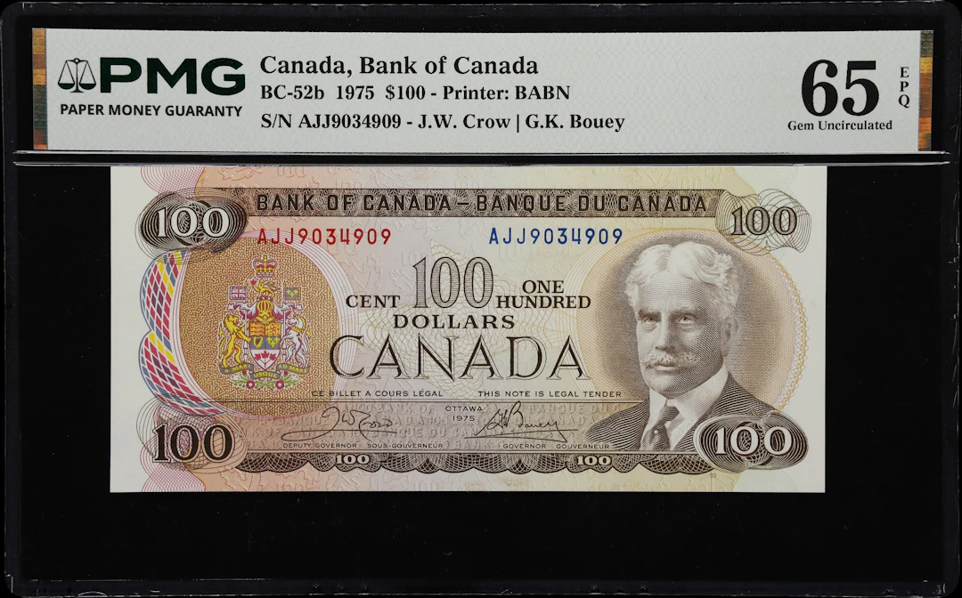 CANADA--BANK OF CANADA. Bank of Canada. 100 Dollars, 1975. BC-52b.