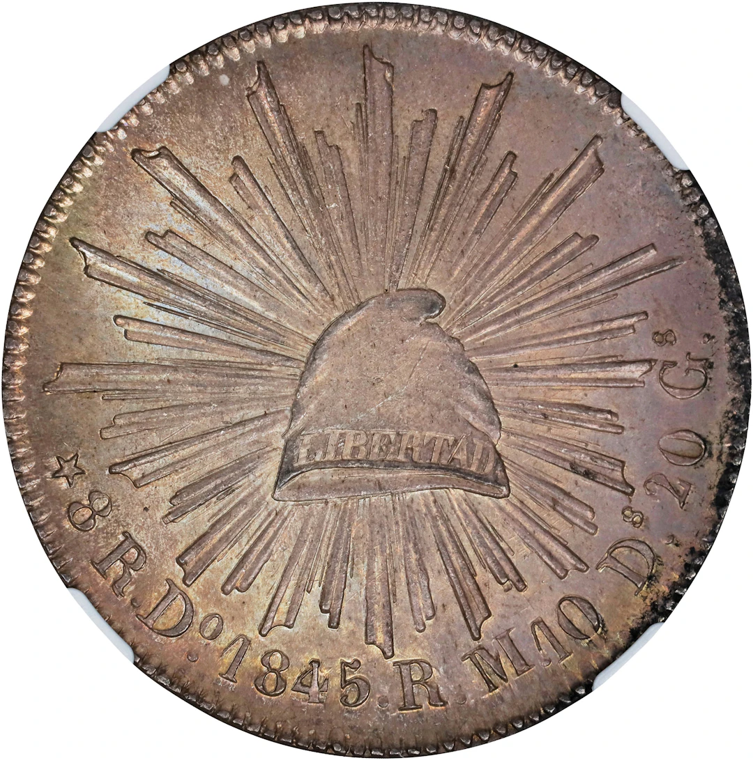 MEXICO. 8 Reales, 1845/35-Do RM. Durango Mint. NGC MS-64.