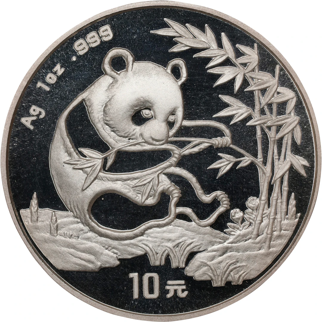 CHINA. Silver 10 Yuan, 1994. Panda Series. PCGS MS-69.