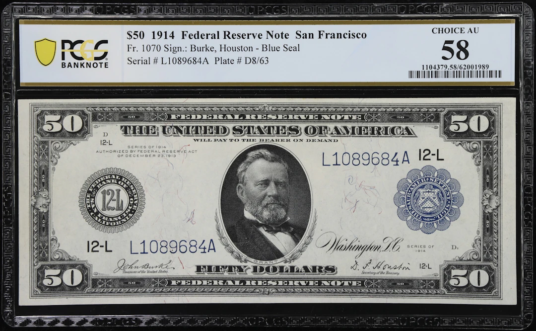Fr. 1070. 1914 $50 Federal Reserve Note. San Francisco. PCGS Banknote