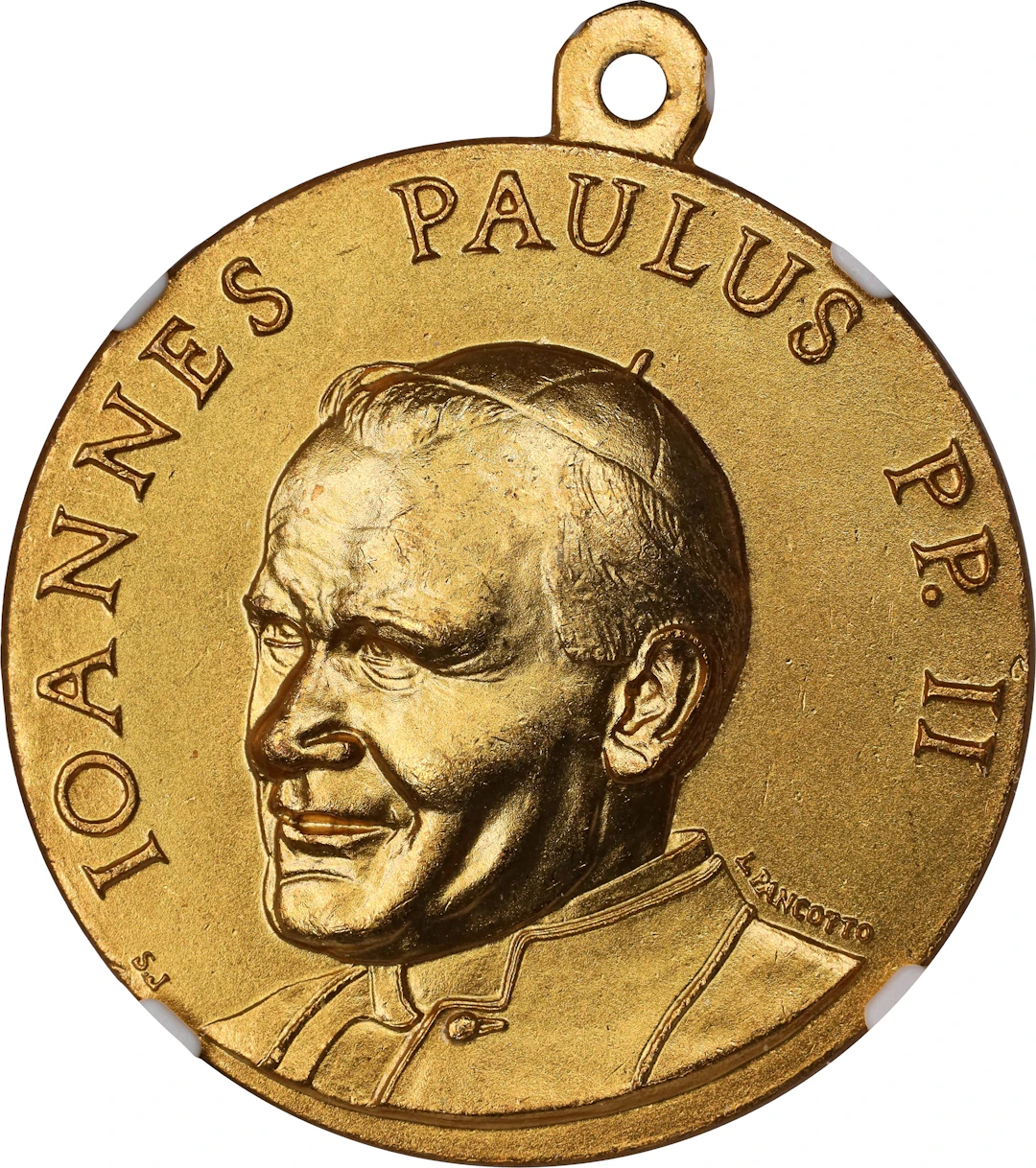 PHILIPPINES. Pope John Paul II Gilt Bronze Medal, 1995. NGC MS-65.