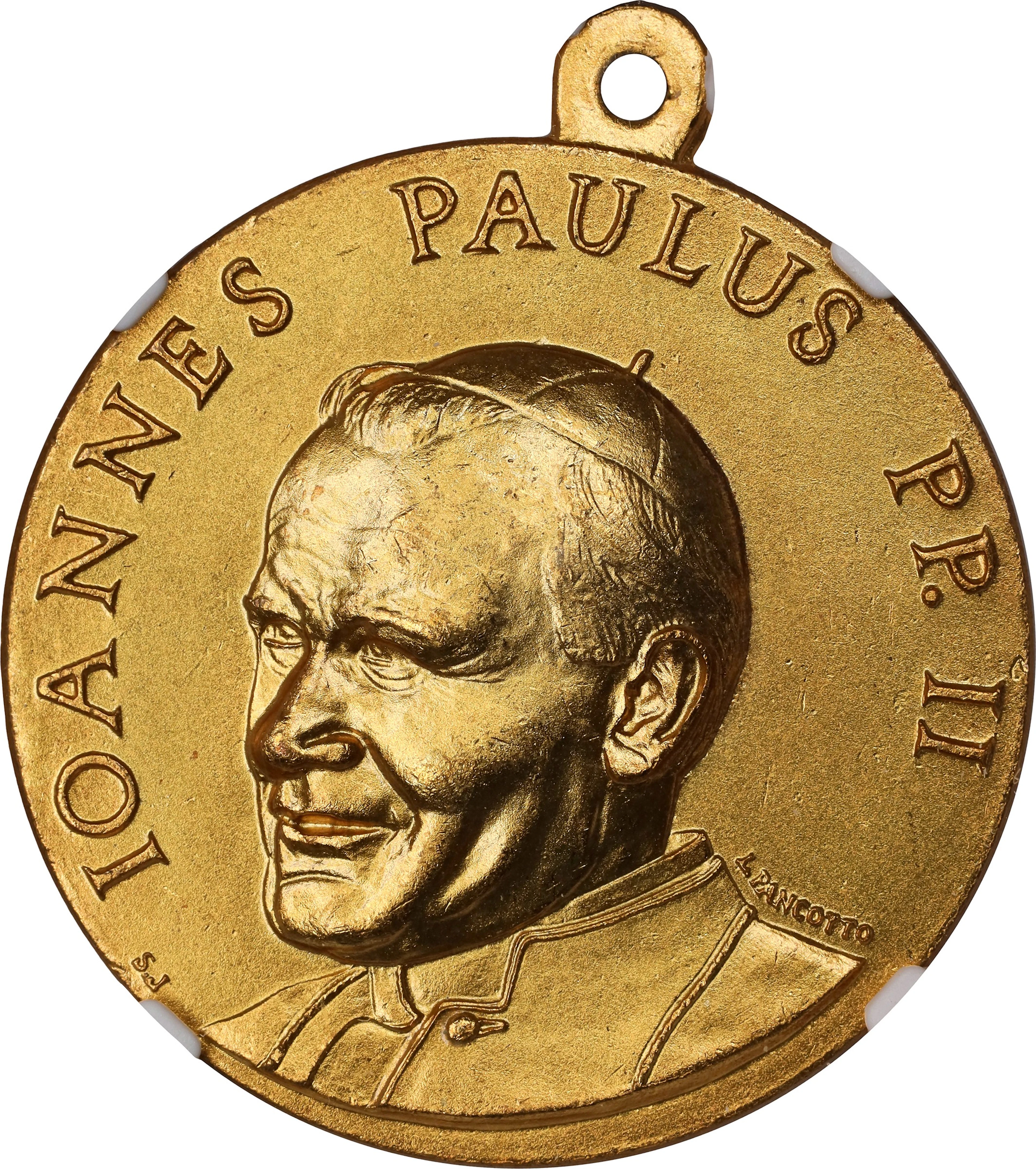 PHILIPPINES. Pope John Paul II Gilt Bronze Medal, 1995. NGC MS-65.
