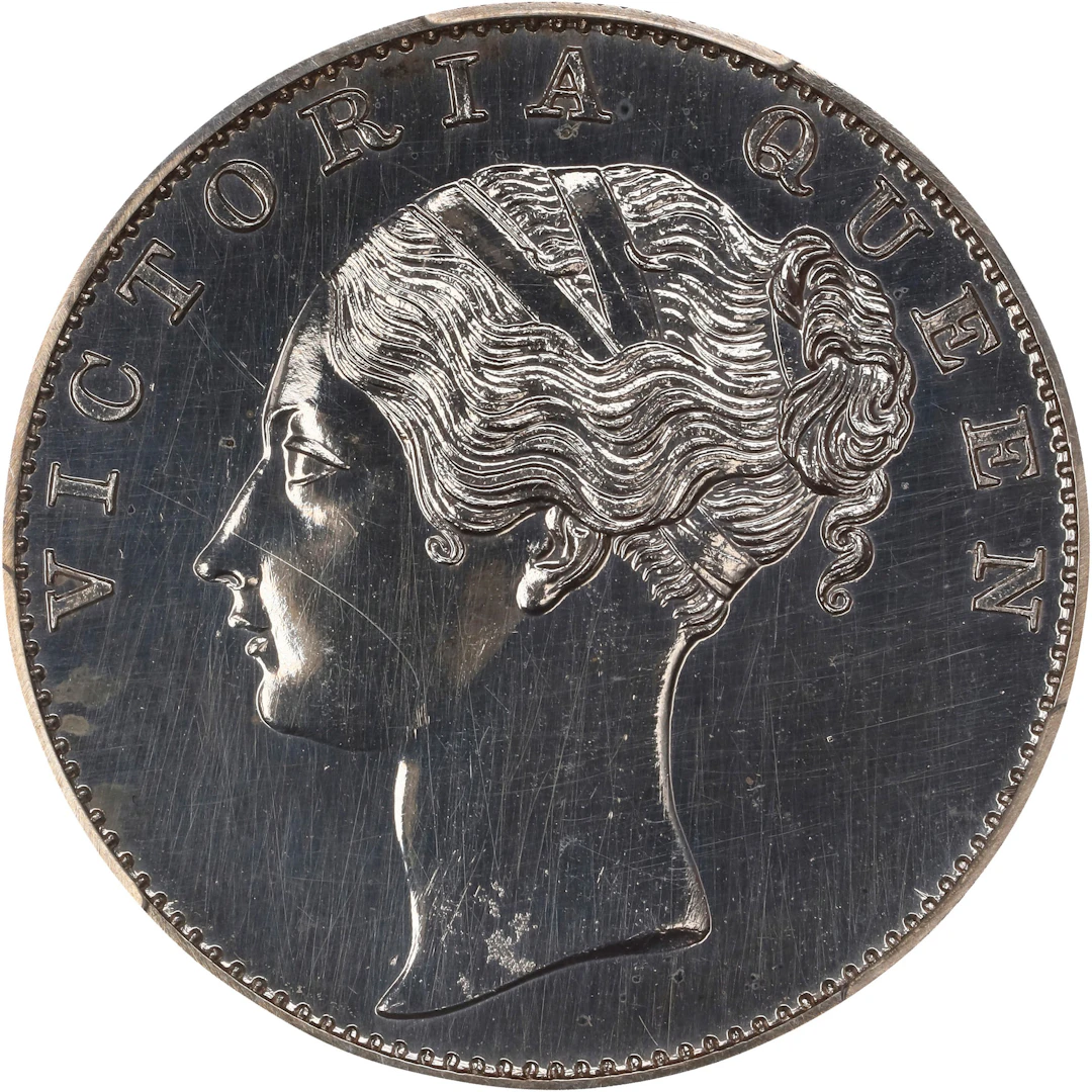INDIA. British East India Company. Rupee Restrike, 1840-.(B). Bombay