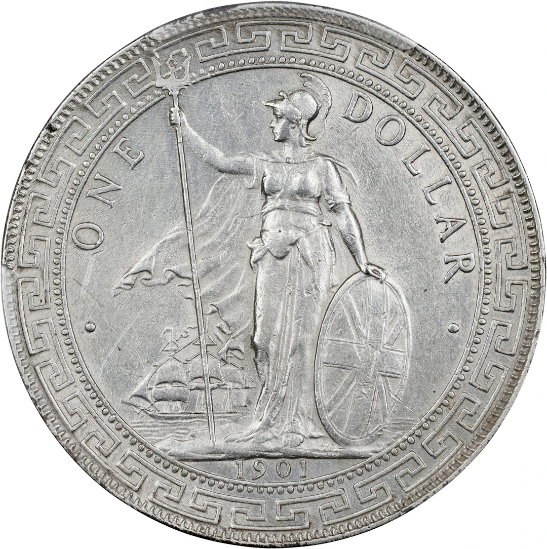 GREAT BRITAIN. Trade Dollar, 1901-B. Bombay Mint. Victoria. PCGS Genuine--Cleane