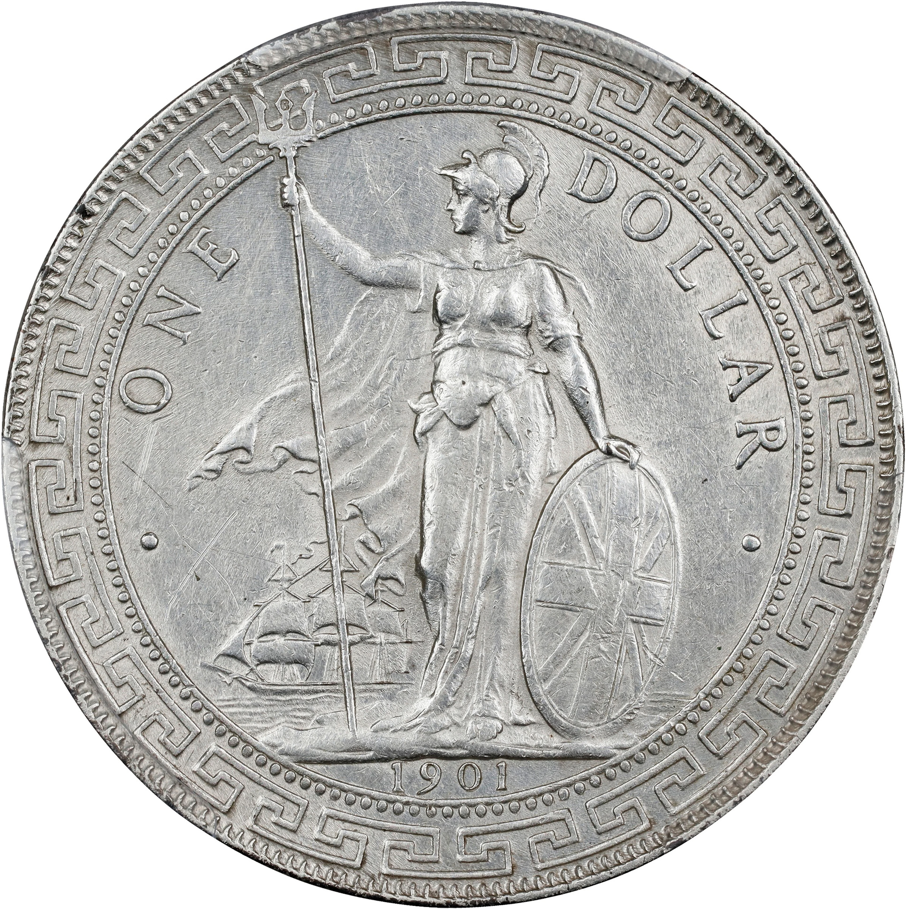 GREAT BRITAIN. Trade Dollar, 1901-B. Bombay Mint. Victoria. PCGS Genuine--Cleane