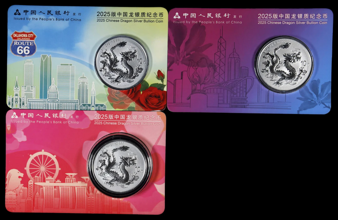 CHINA. Trio of Silver 10 Yuan (3 Pieces), 2025. Lunar Series, Year