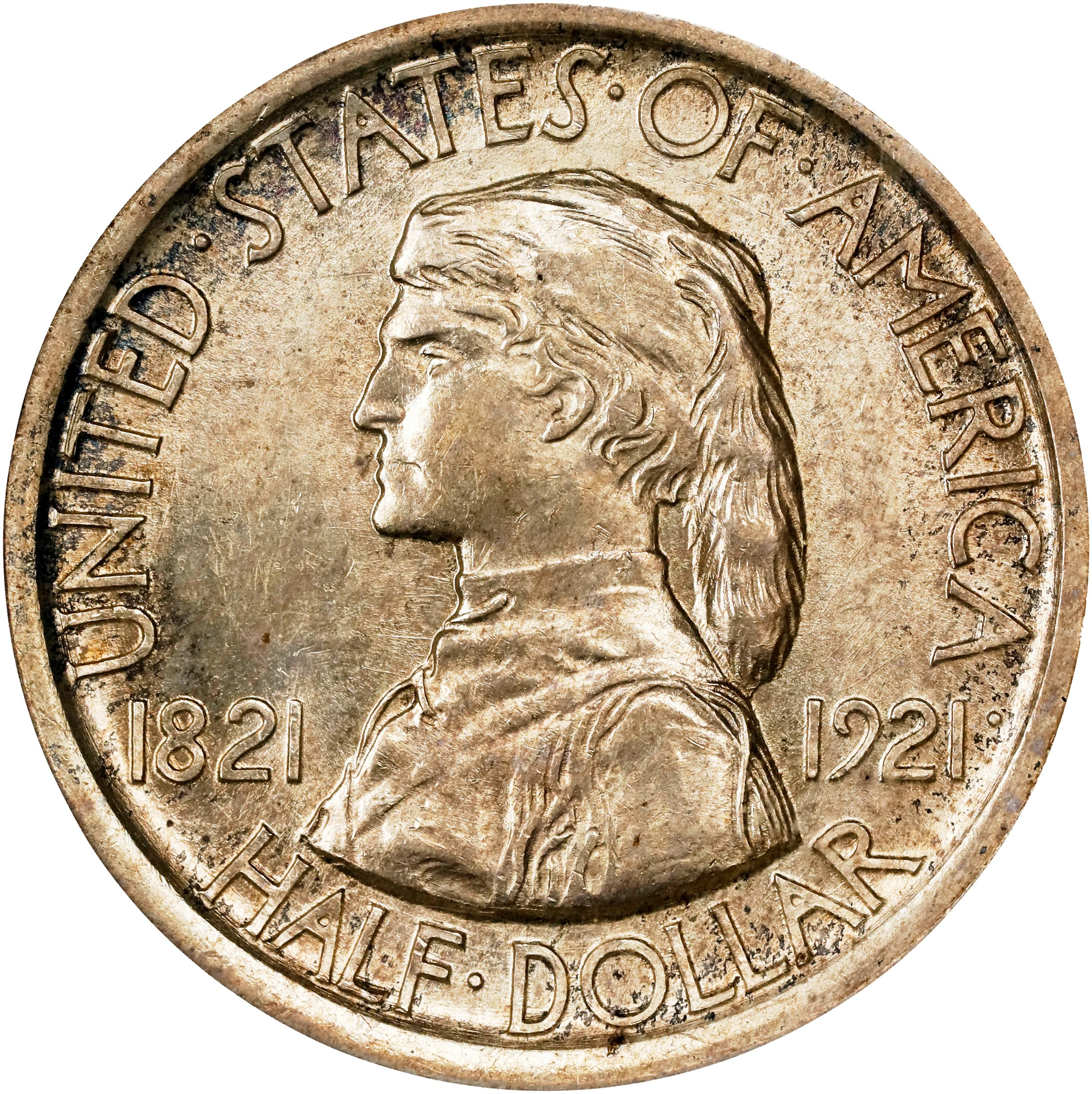 1921 Missouri Centennial. Plain. MS-62 (ANACS). OH.