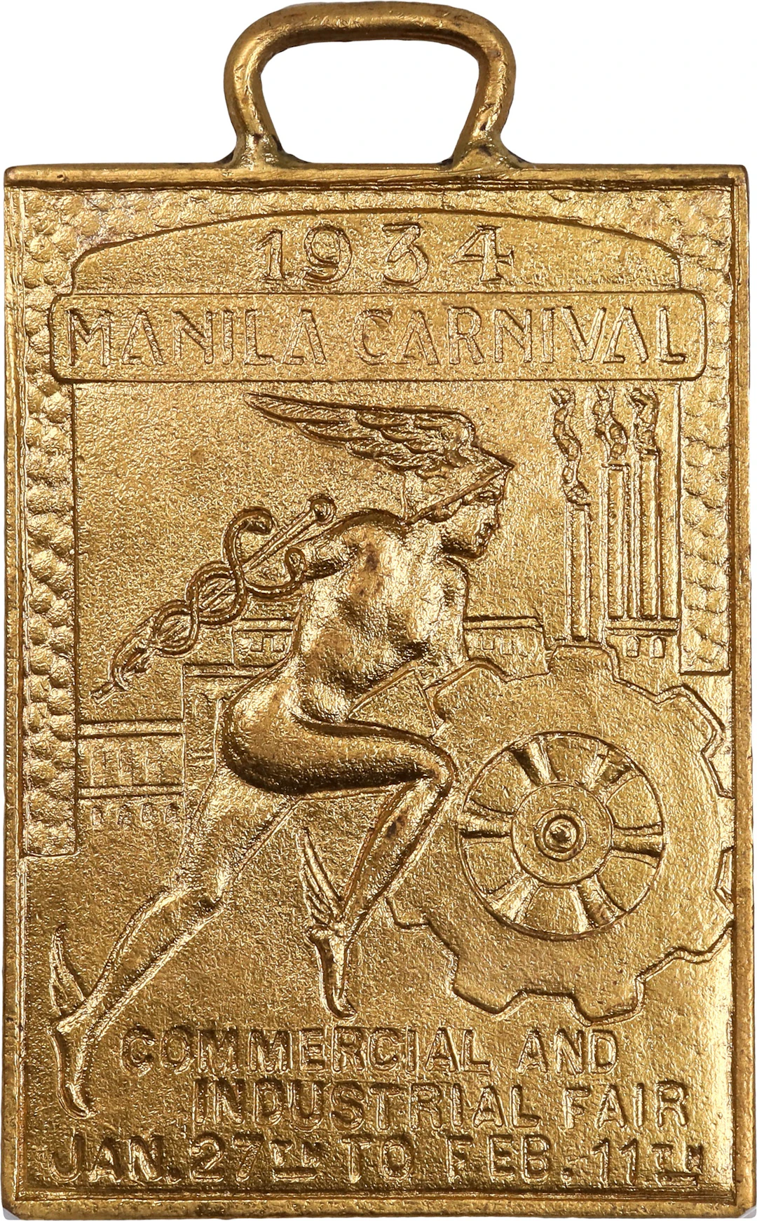 PHILIPPINES. Manila. Carnival Gilt Bronze Medal, 1934. NGC MS-65.