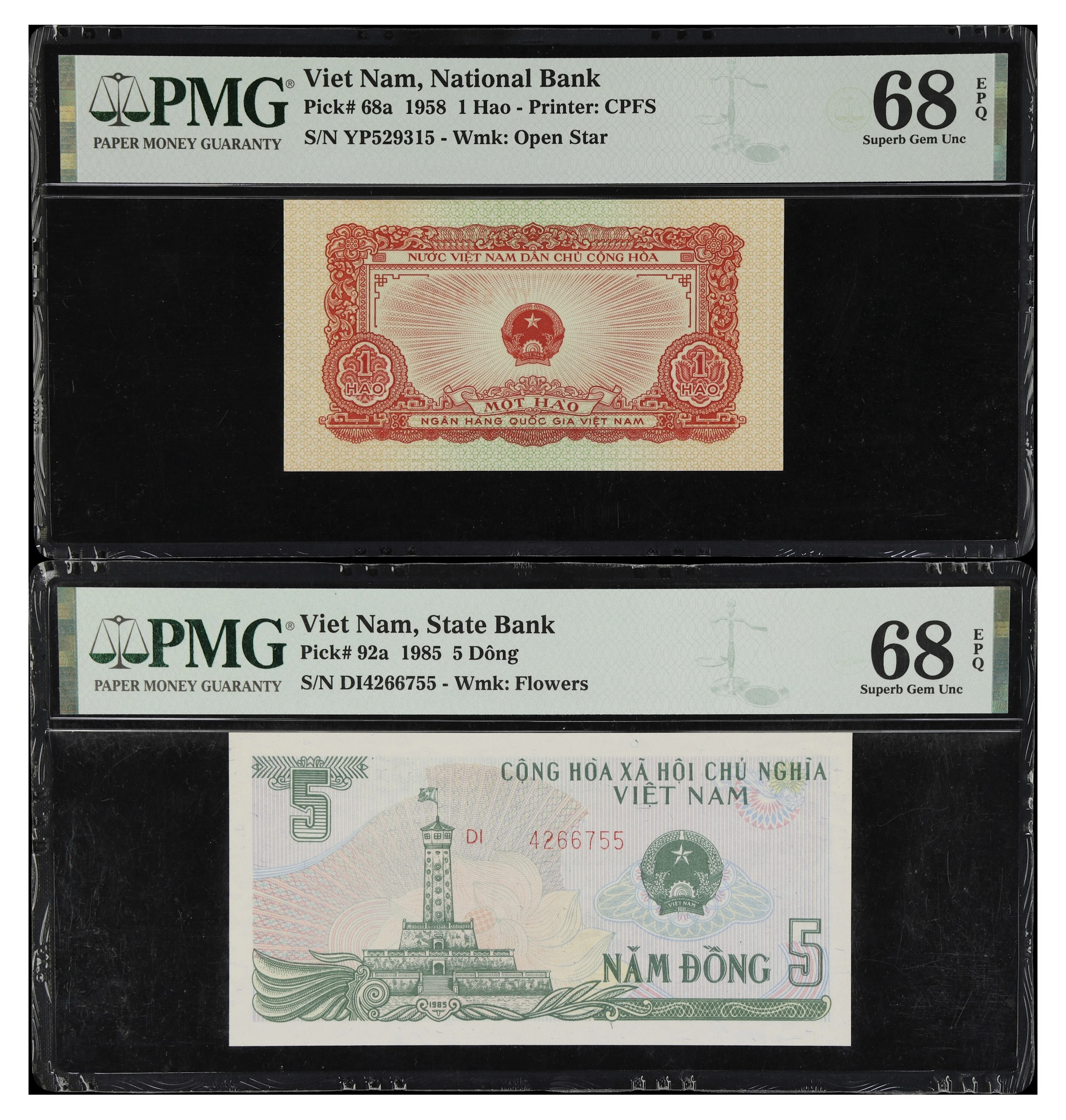 VIETNAM. Lot of (2). National Bank of Vietnam & State Bank of Vietnam.