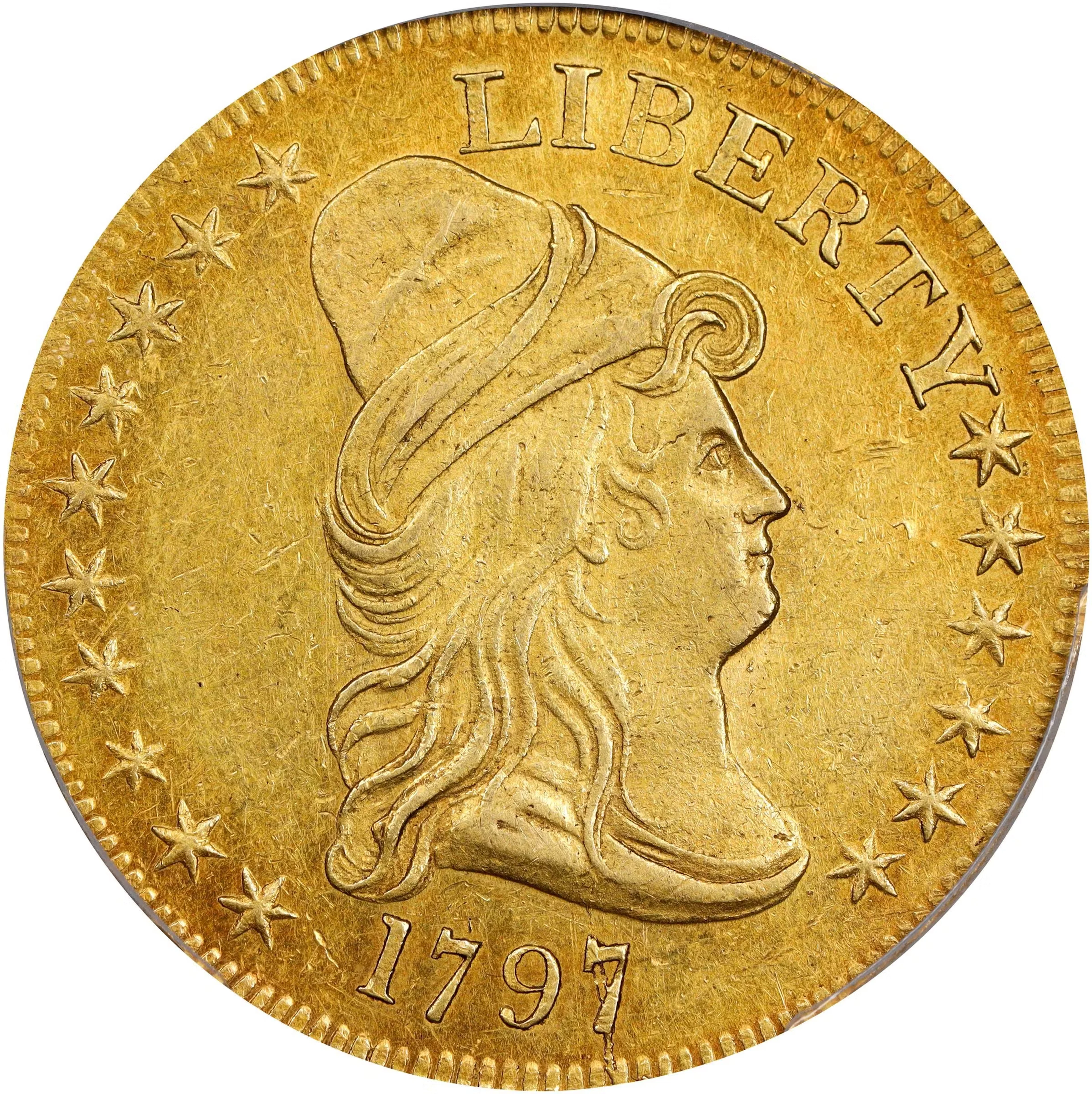 1797 Capped Bust Right Eagle. Heraldic Eagle. BD-4, Taraszka-12. Rarity-4+.