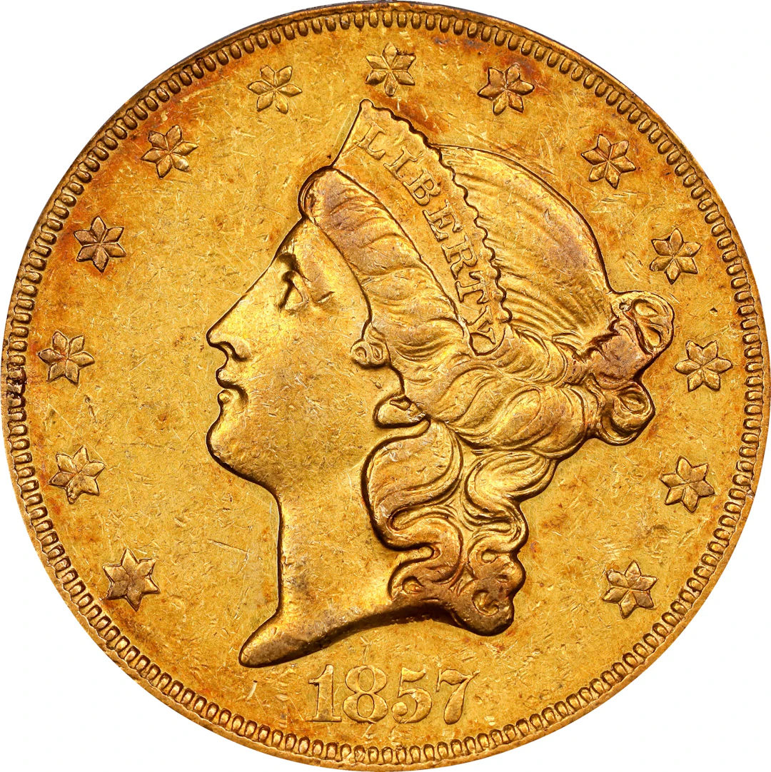1857-O Liberty Head Double Eagle. Winter-1. EF-45 (PCGS). CAC. CMQ. OGH.