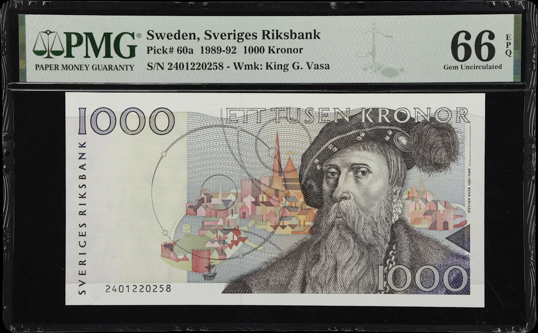 (◊) SWEDEN. Sveriges Riksbank. 1000 Kronor, 1992. P-60a. PMG Gem Uncirculated