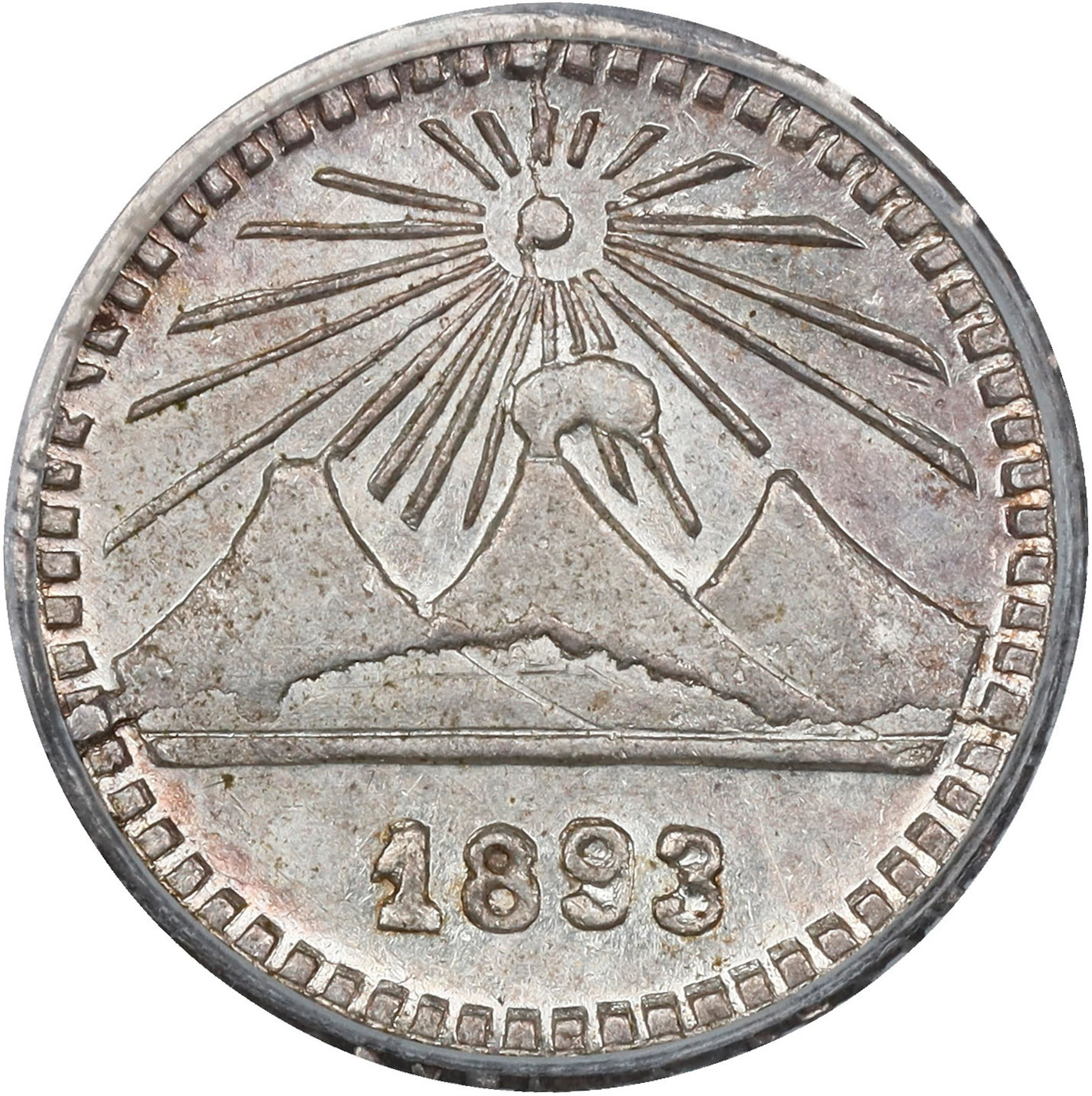 GUATEMALA. 1/4 Real, 1893. Guatemala City Mint. PCGS MS-62.