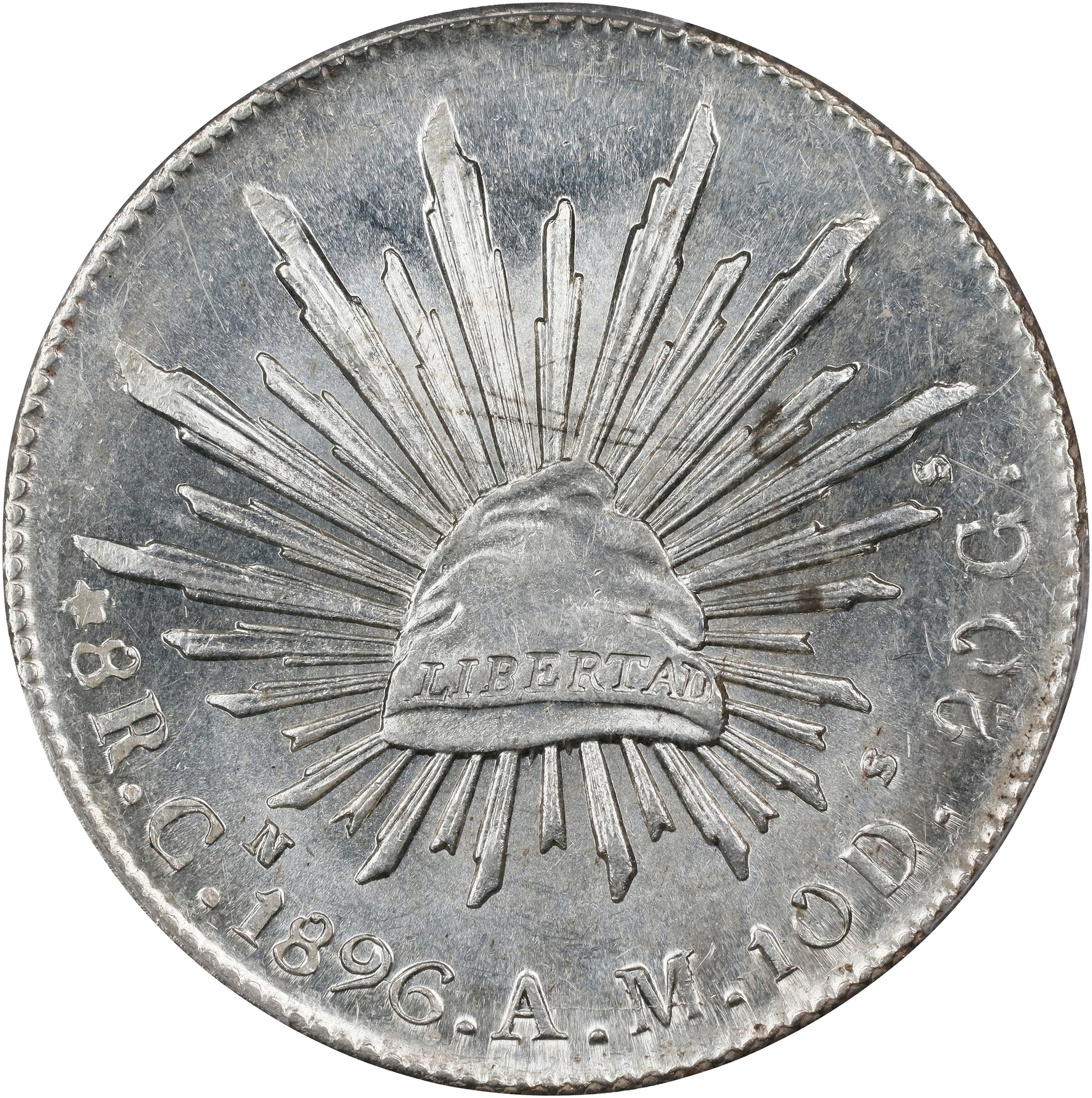 MEXICO. 8 Reales, 1896-Cn AM. Culiacan Mint. PCGS MS-64.