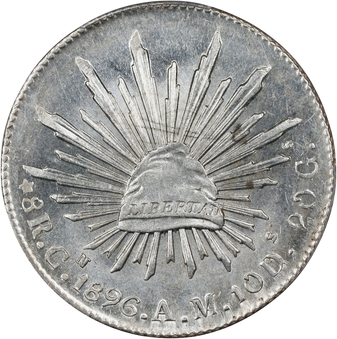 MEXICO. 8 Reales, 1896-Cn AM. Culiacan Mint. PCGS MS-64.