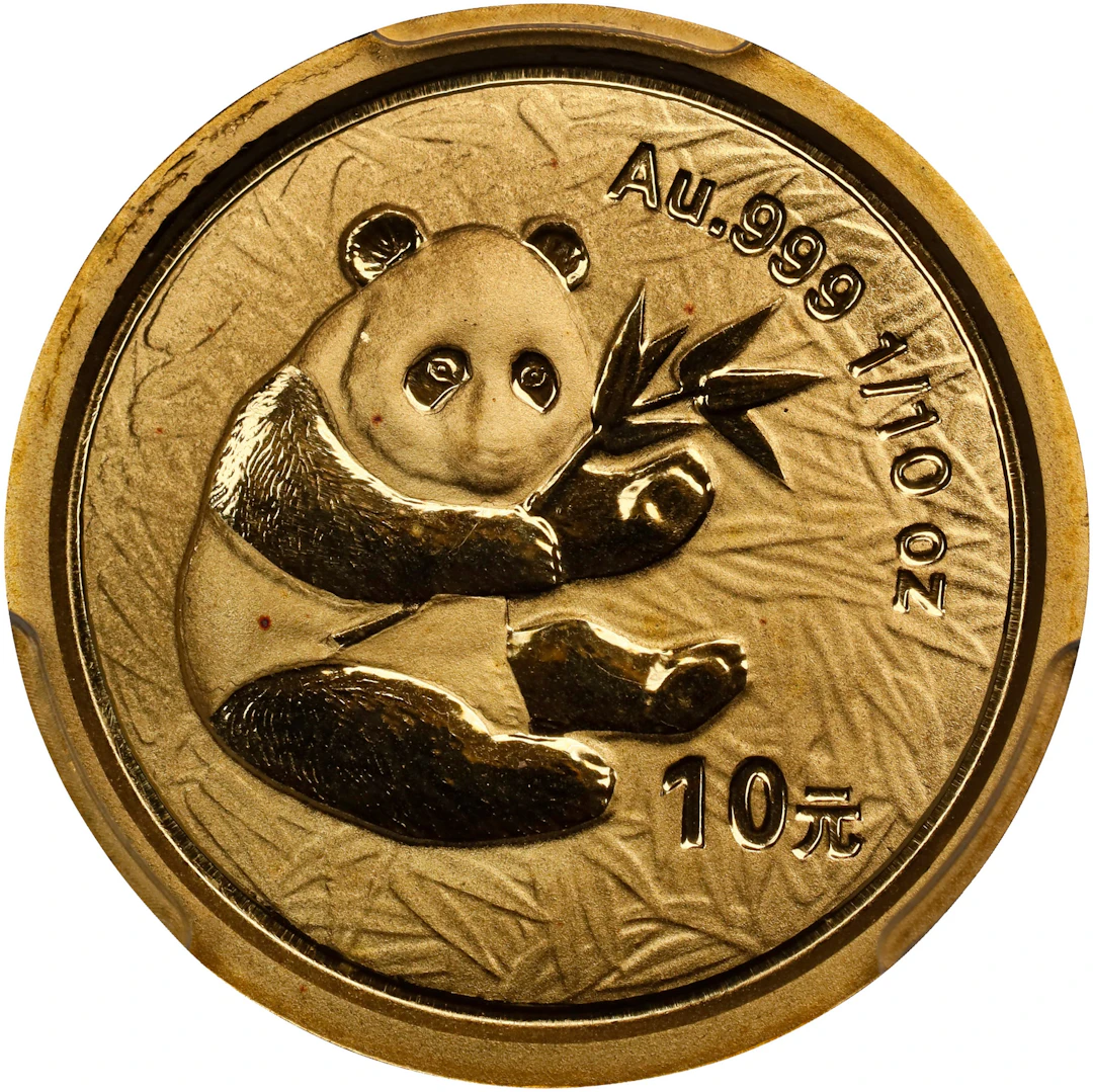 CHINA. Gold 10 Yuan, 2000. Panda Series. PCGS MS-69.