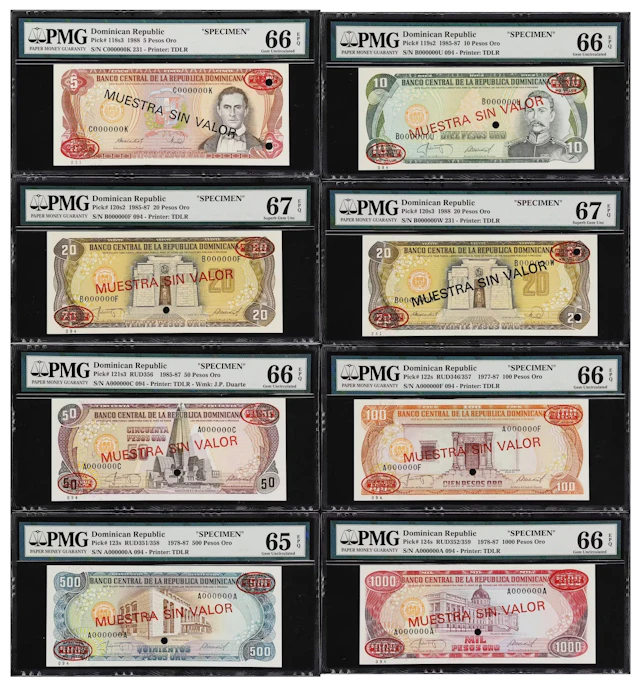 DOMINICAN REPUBLIC. Lot of (8). Banco Central de la Republica Dominicana.
