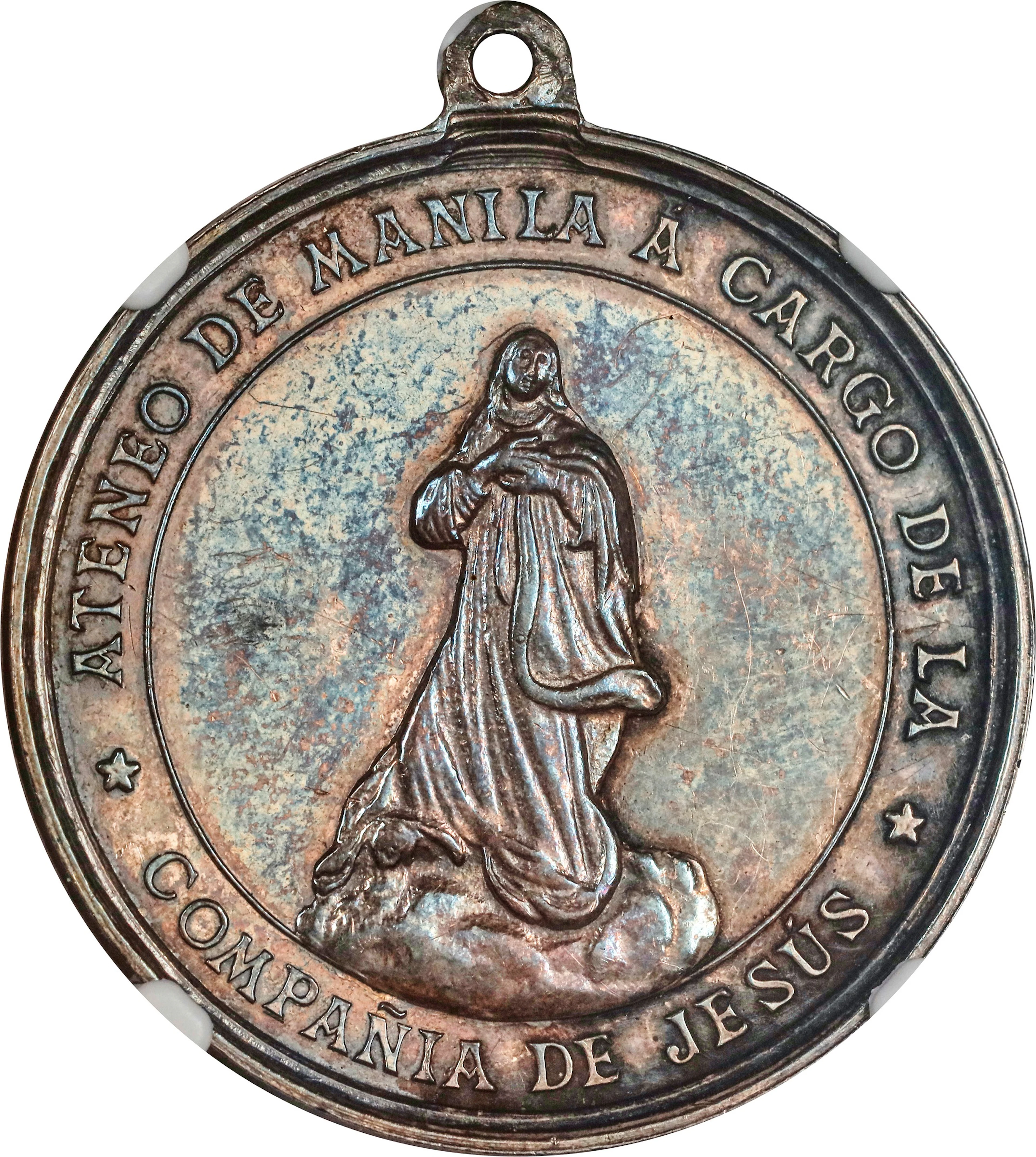 PHILIPPINES. Manila. Athenaeum Silver Medal, ND (1890). Alfonso XIII.