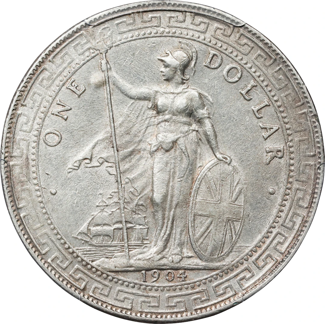 GREAT BRITAIN. Trade Dollar, 1904/3-B. Bombay Mint. Edward VII. PCGS AU-58.