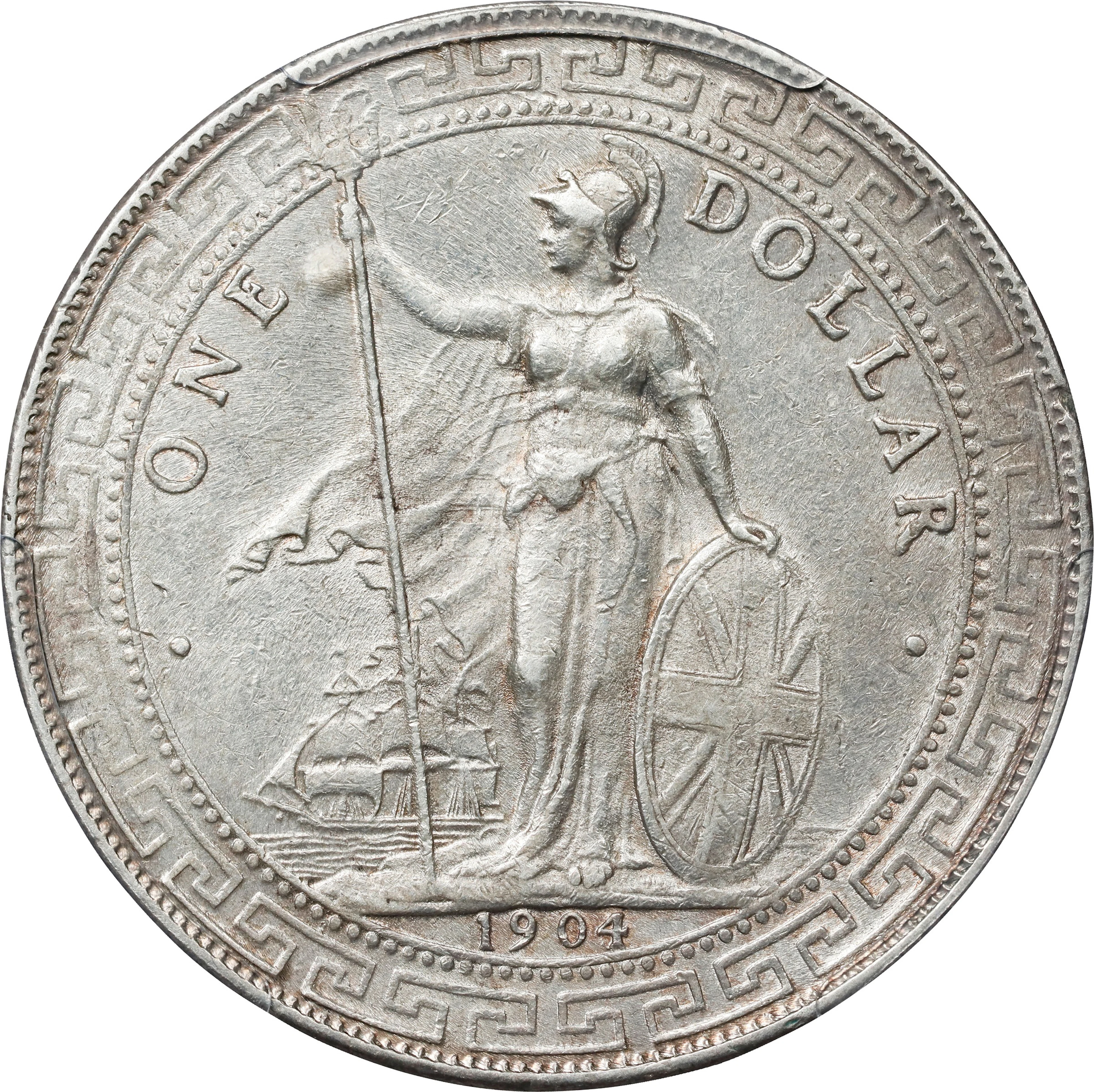 GREAT BRITAIN. Trade Dollar, 1904/3-B. Bombay Mint. Edward VII. PCGS AU-58.