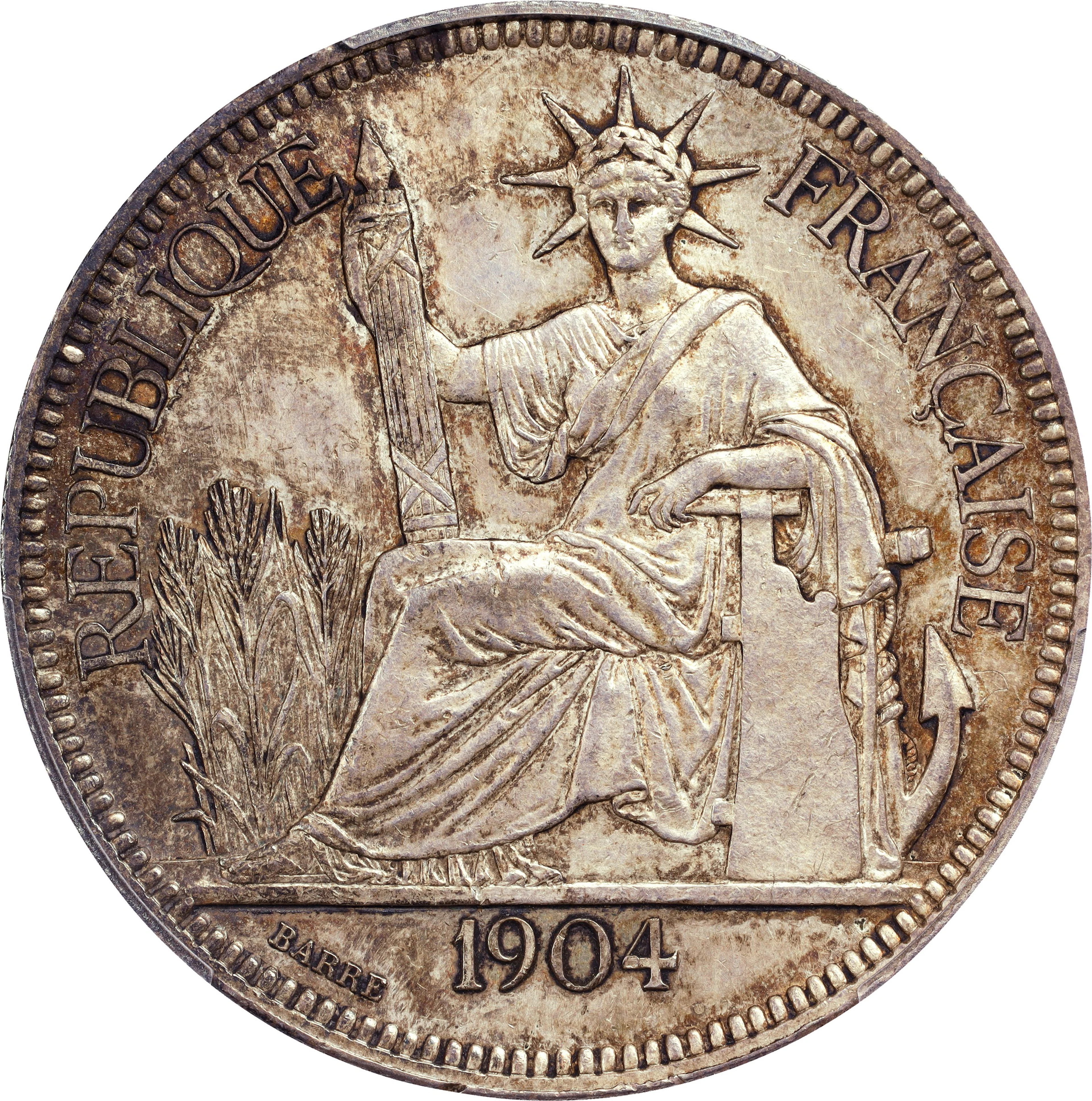 FRENCH INDO-CHINA. Piastre, 1904-A. Paris Mint. PCGS MS-62.