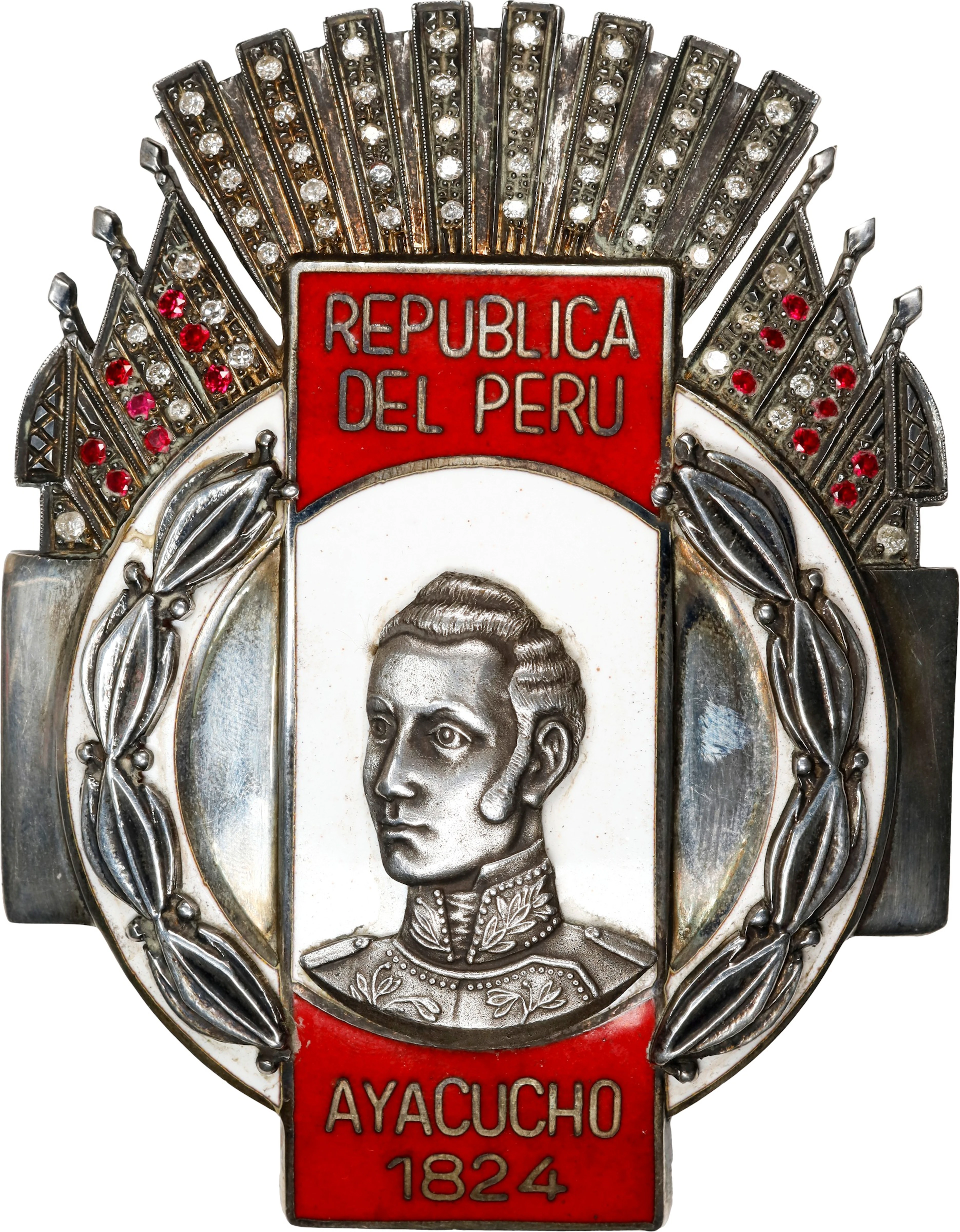 PERU. Order of Ayacucho Grand Cross Breast Star with Gemstones, ND