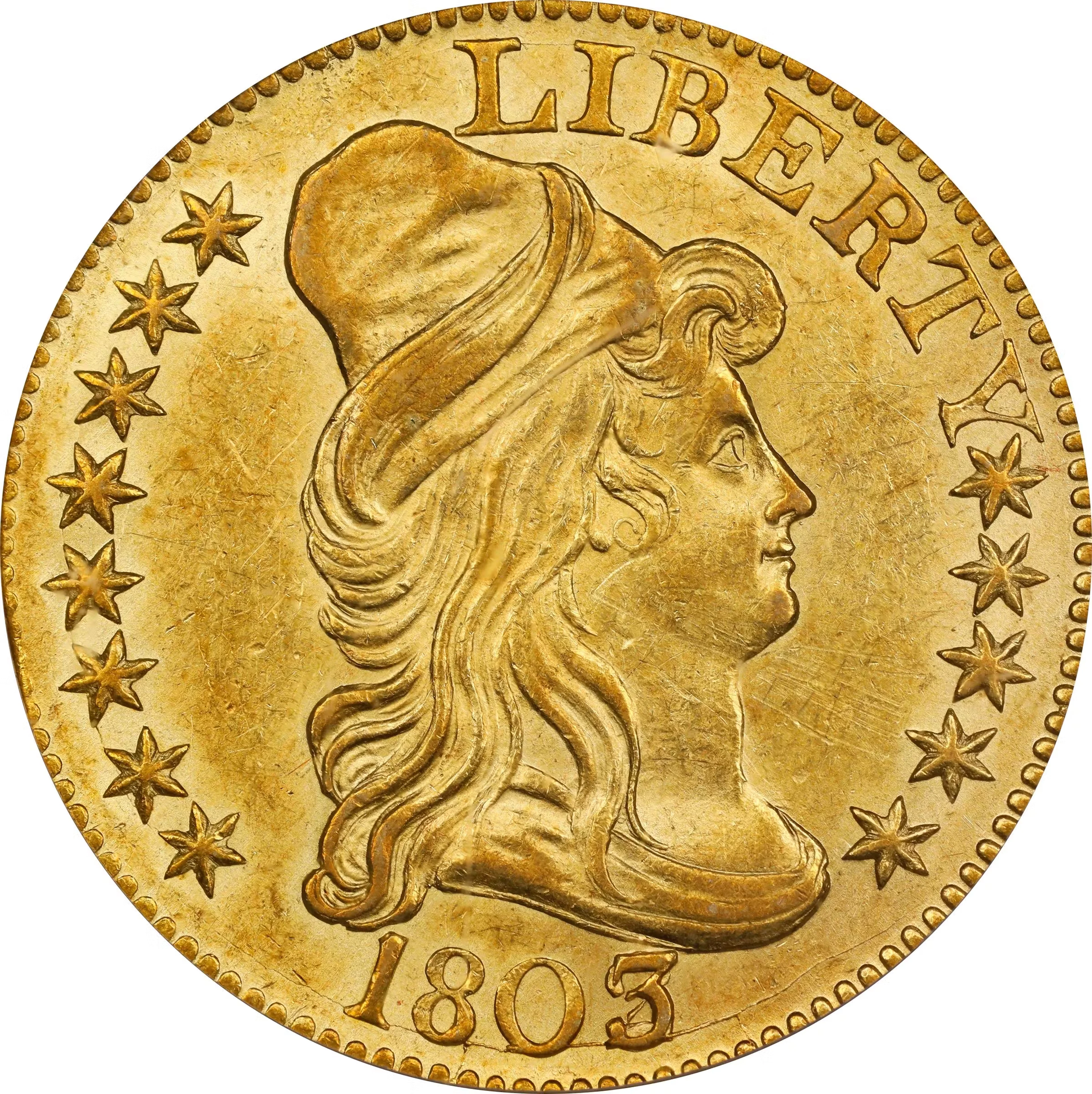 1803/2 Capped Bust Right Half Eagle. BD-4. Rarity-4. Perfect T, 3