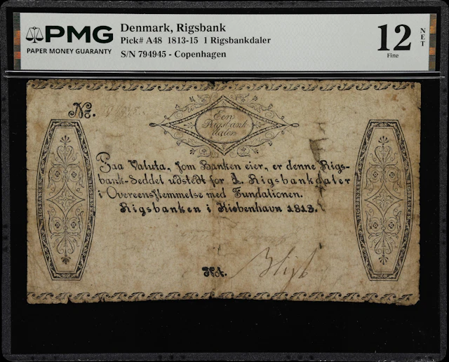 (◊) DENMARK. Rigsbanquen i Kiobenhavn. 1 Rigsbankdaler, 1813. P-A48.