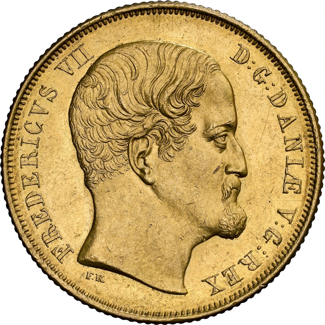 DENMARK. 2 Frederik d'or, 1856. Altona Mint. Frederik VII. NGC MS-63.