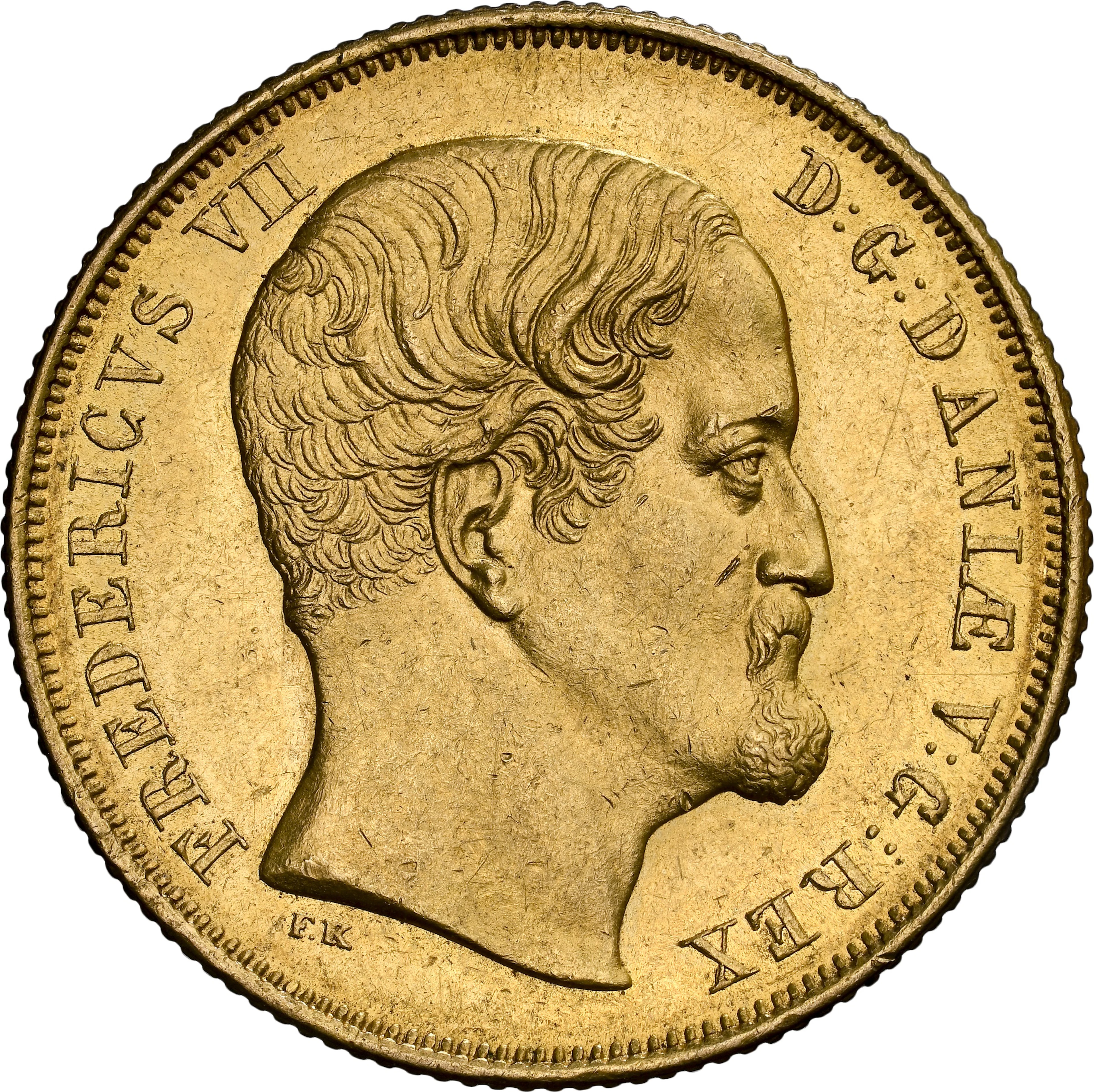 DENMARK. 2 Frederik d'or, 1856. Altona Mint. Frederik VII. NGC MS-63.