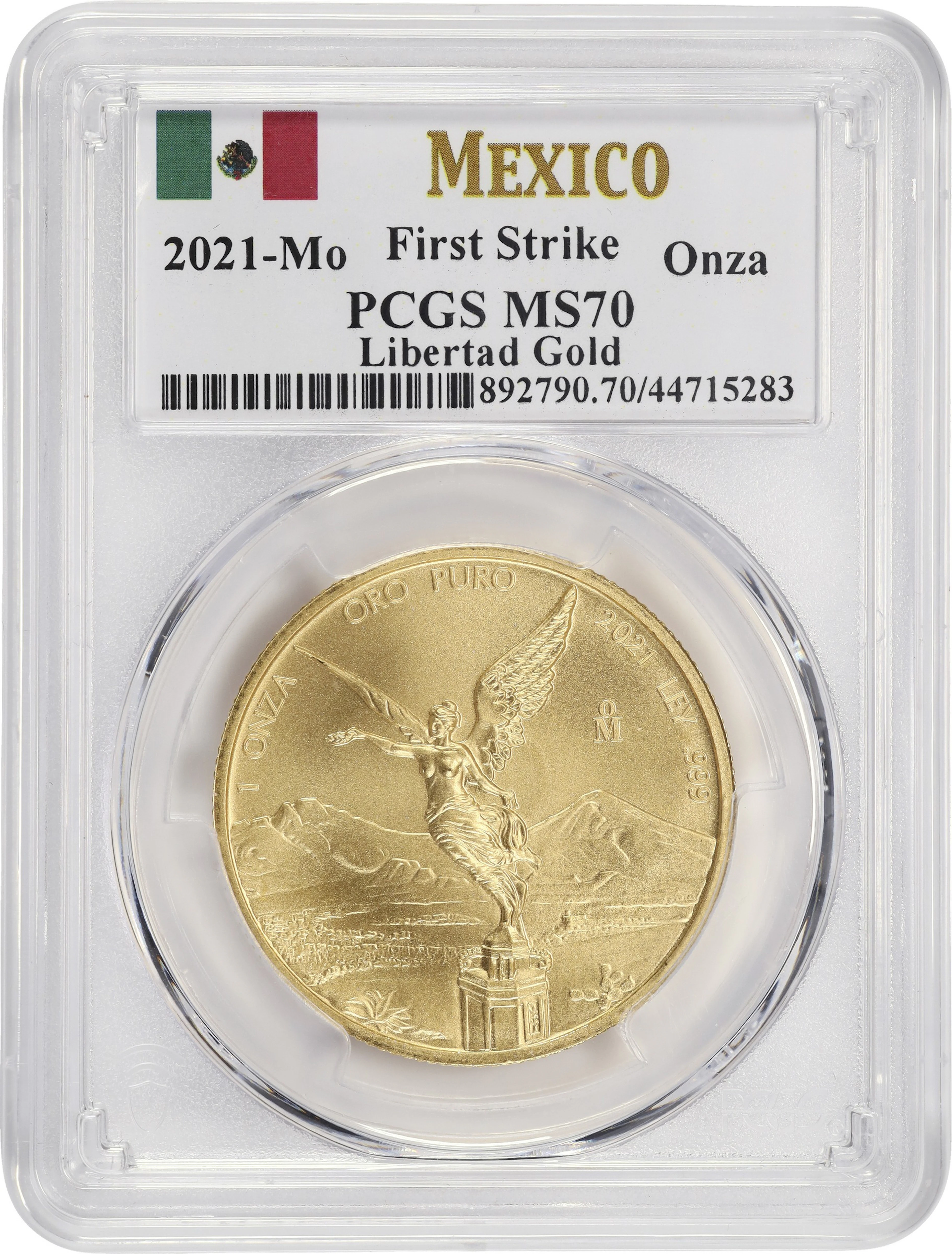 (1 oz, 31.104 g AGW). Mexico. 2021-Mo 1 Onza Gold Libertad. MS-70 (PCGS).