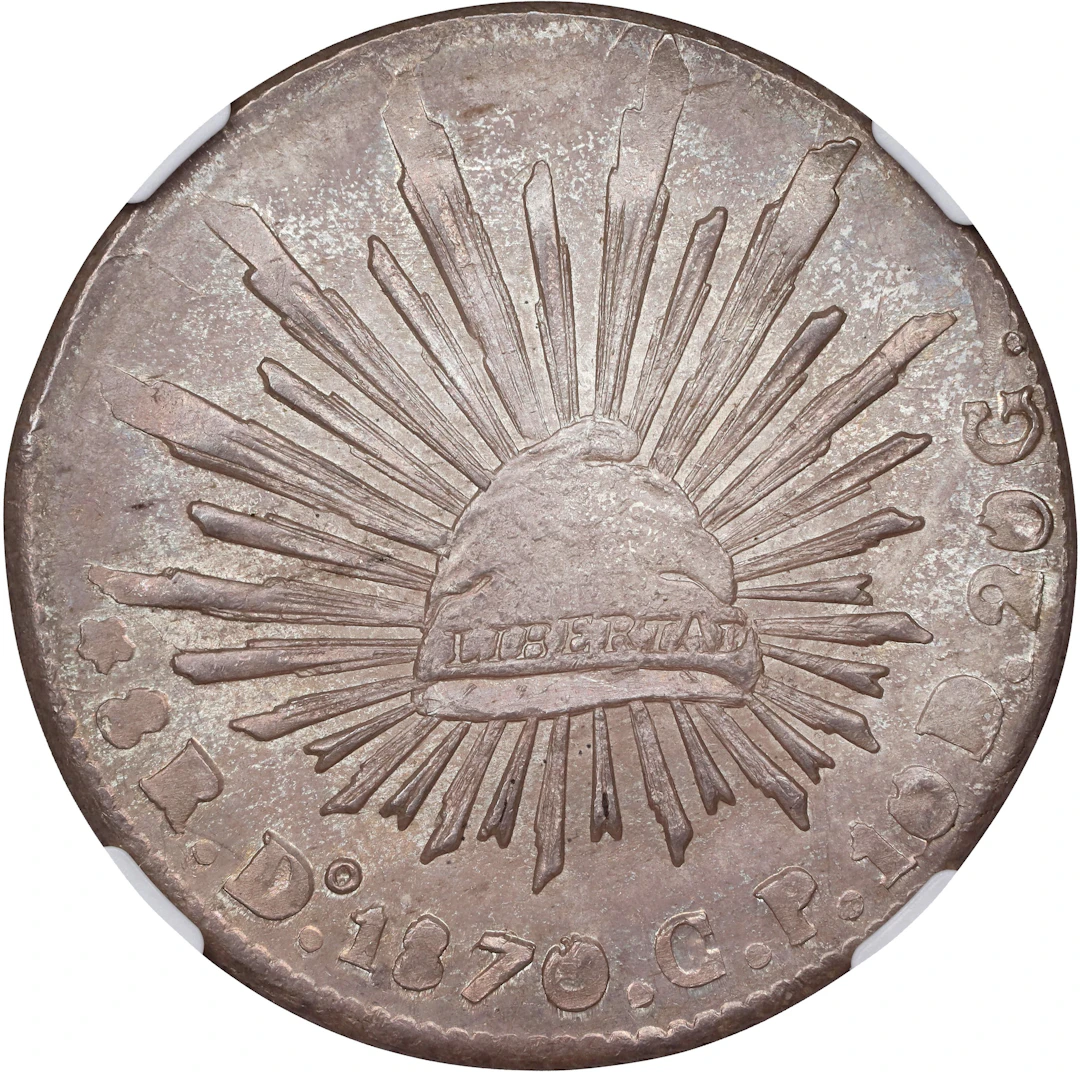 MEXICO. 8 Reales, 1870/69-Do CP. Durango Mint. NGC MS-64.
