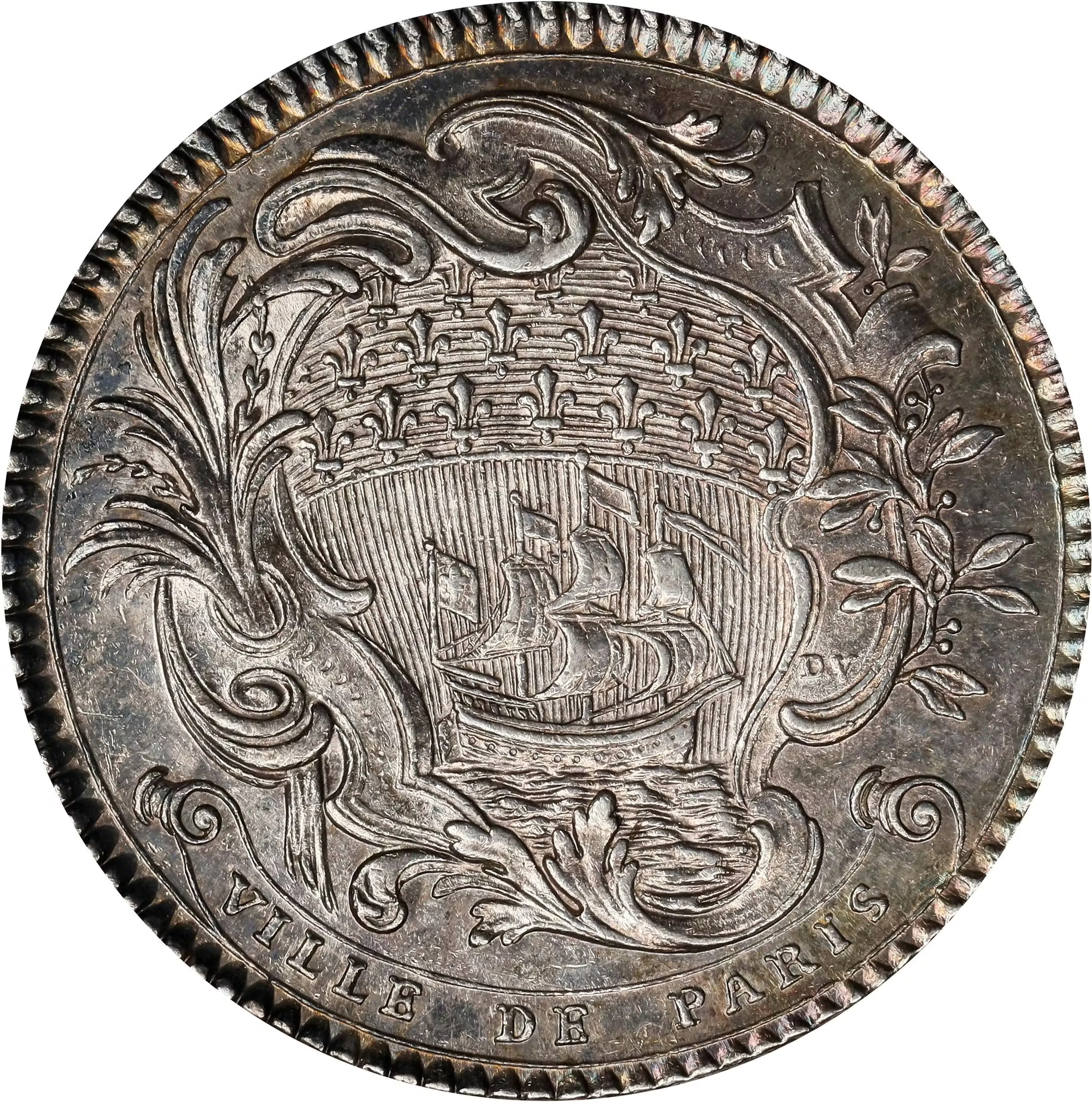 FRANCE. Louis Bazile de Bernage Silver Jeton, 1746. UNCIRCULATED.