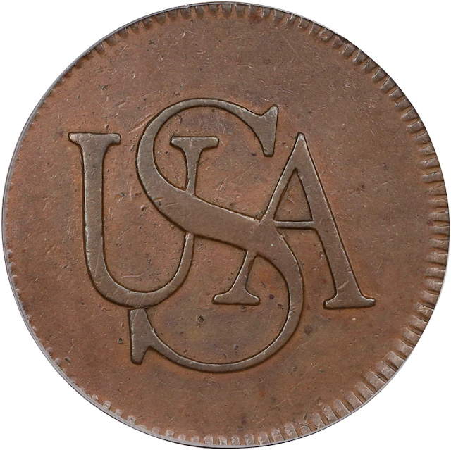 Undated (ca. 1785) Bar Copper. W-8520. Rarity-4. AU-55 (PCGS).