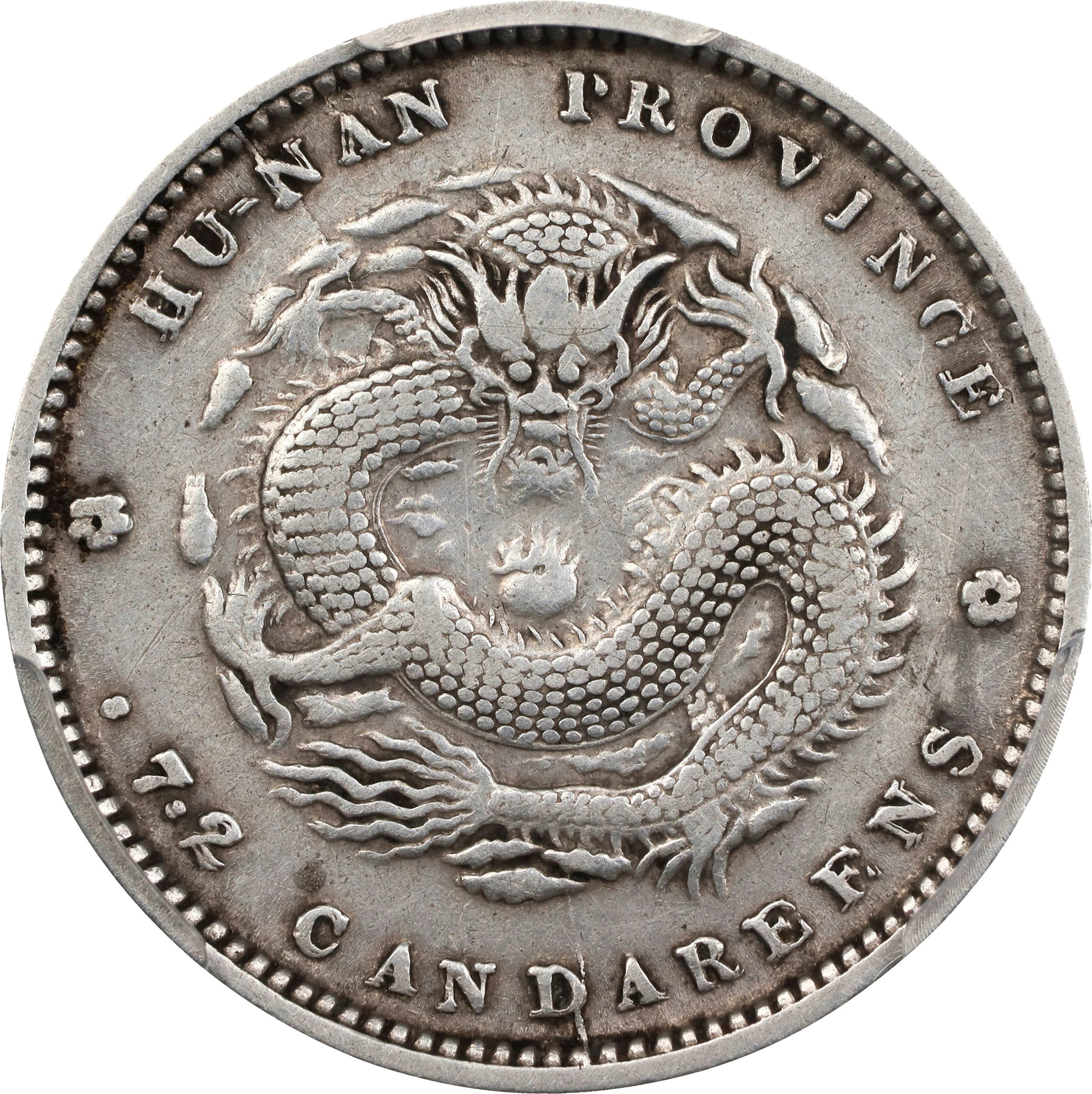 CHINA. Hunan. 7.2 Candareens (10 Cents), ND (1897). Changsha Mint.