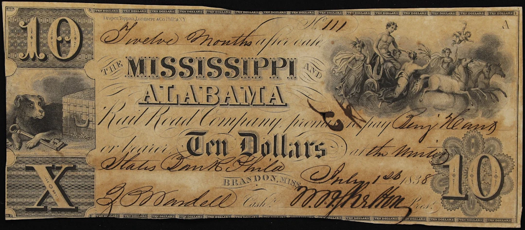 Brandon, Mississippi. Mississippi & Alabama Rail Road Company. 1838