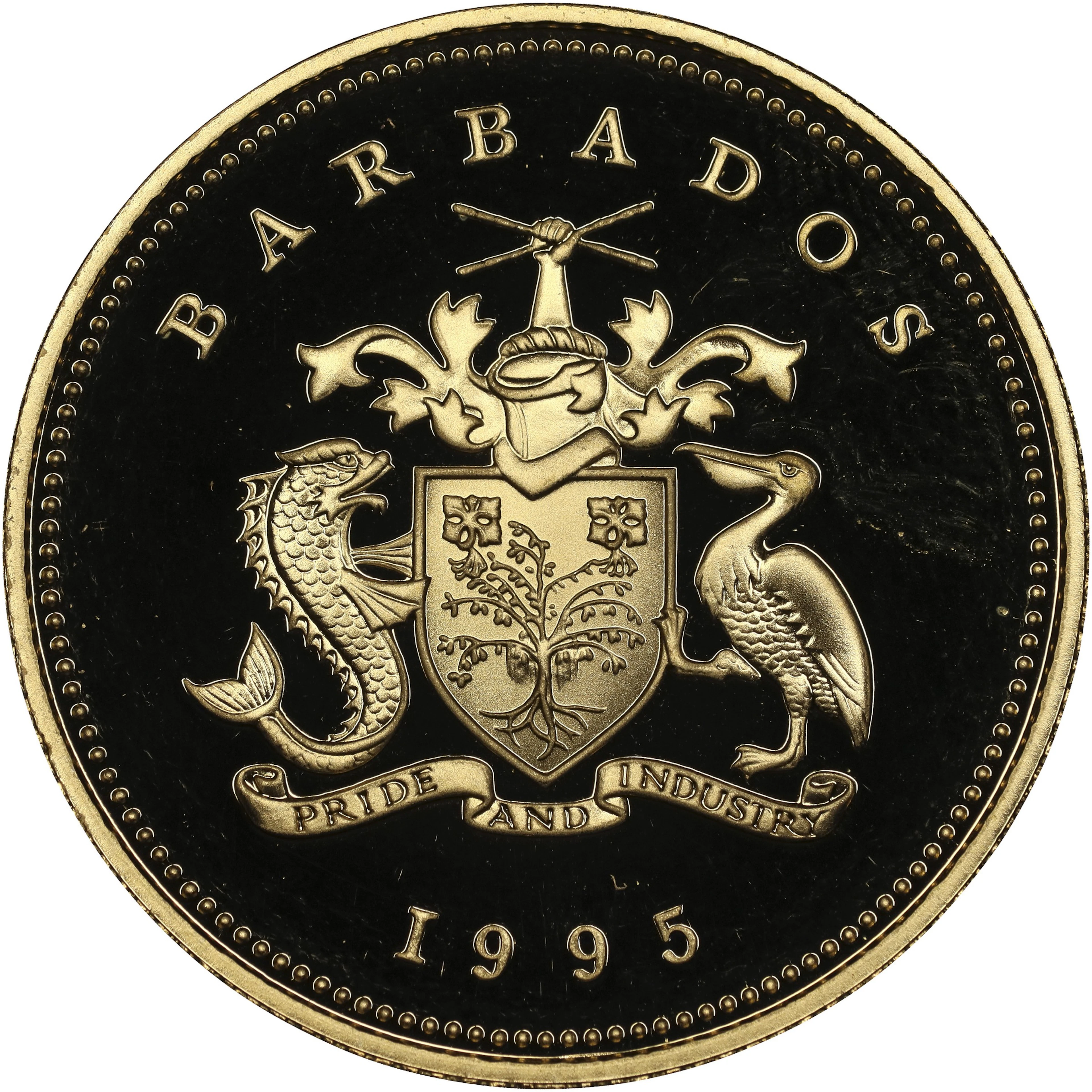 (0.146 oz, 4.541 g AGW). Barbados. 1995 The Queen Mother Engagement
