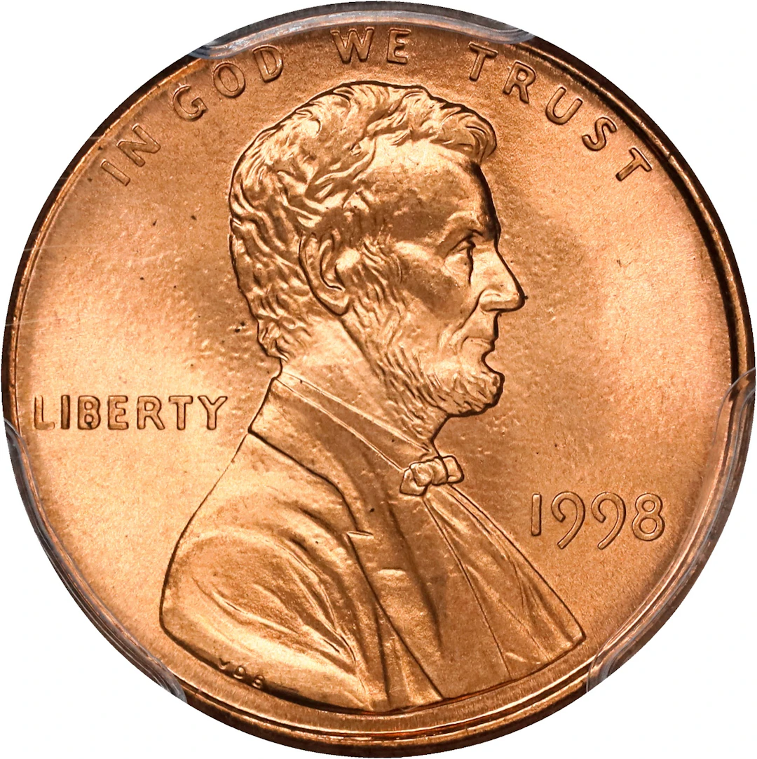 1998 Lincoln Cent. MS-68 RD (PCGS).