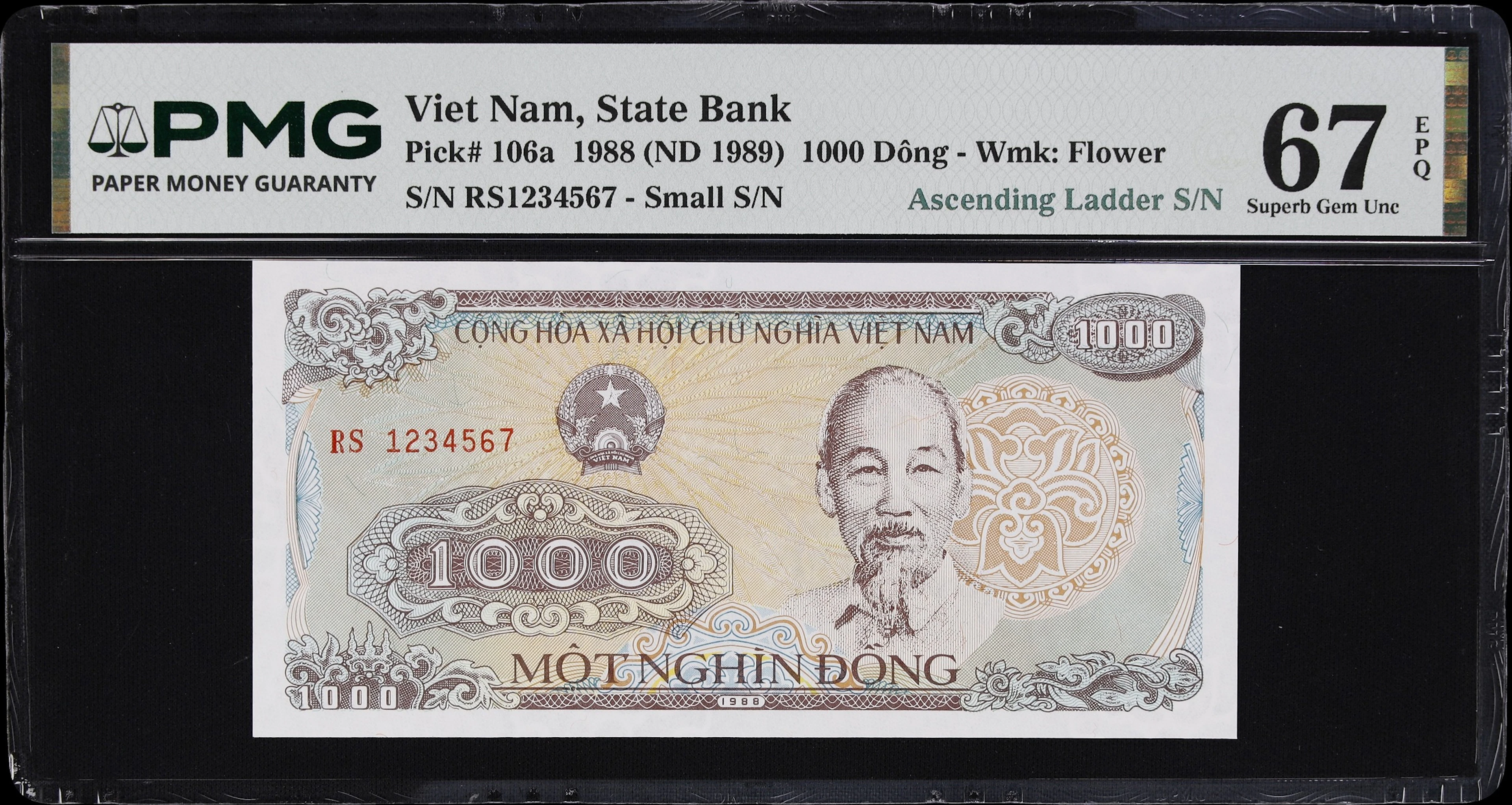 VIETNAM. State Bank of Vietnam. 1000 Dong, 1988 (ND 1989). P-106a.