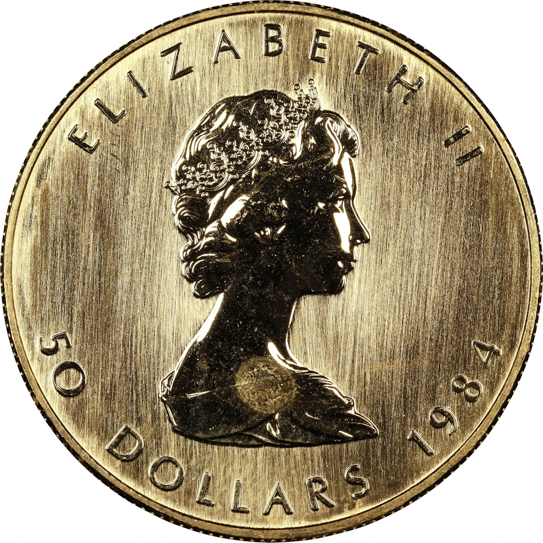 (1 oz, 31.104 g AGW). Canada. 1984 1 oz Gold Maple Leaf $50.