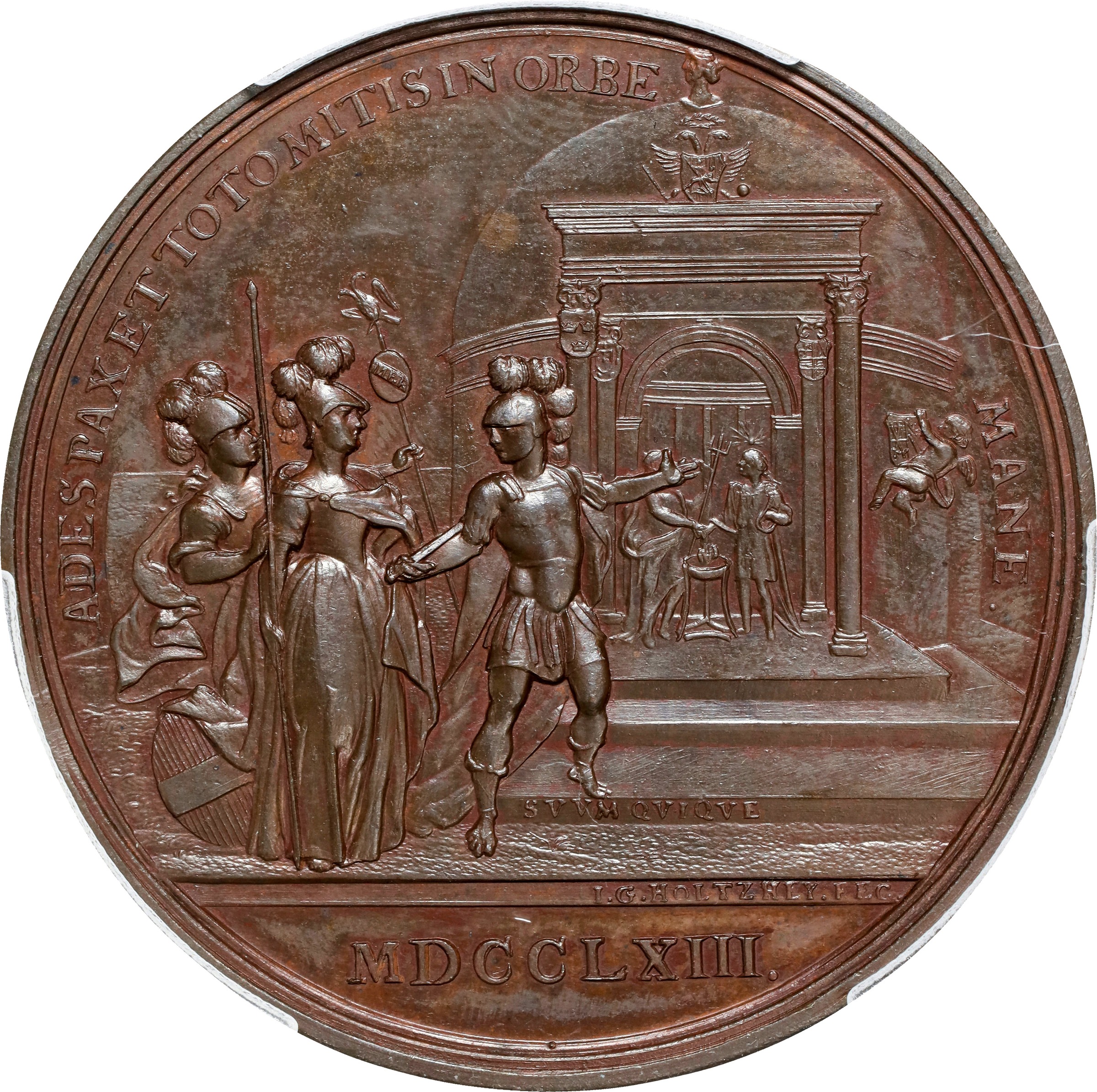 1763 Dutch Medal Commemorating the Treaty of Hubertusburg. Betts-445.