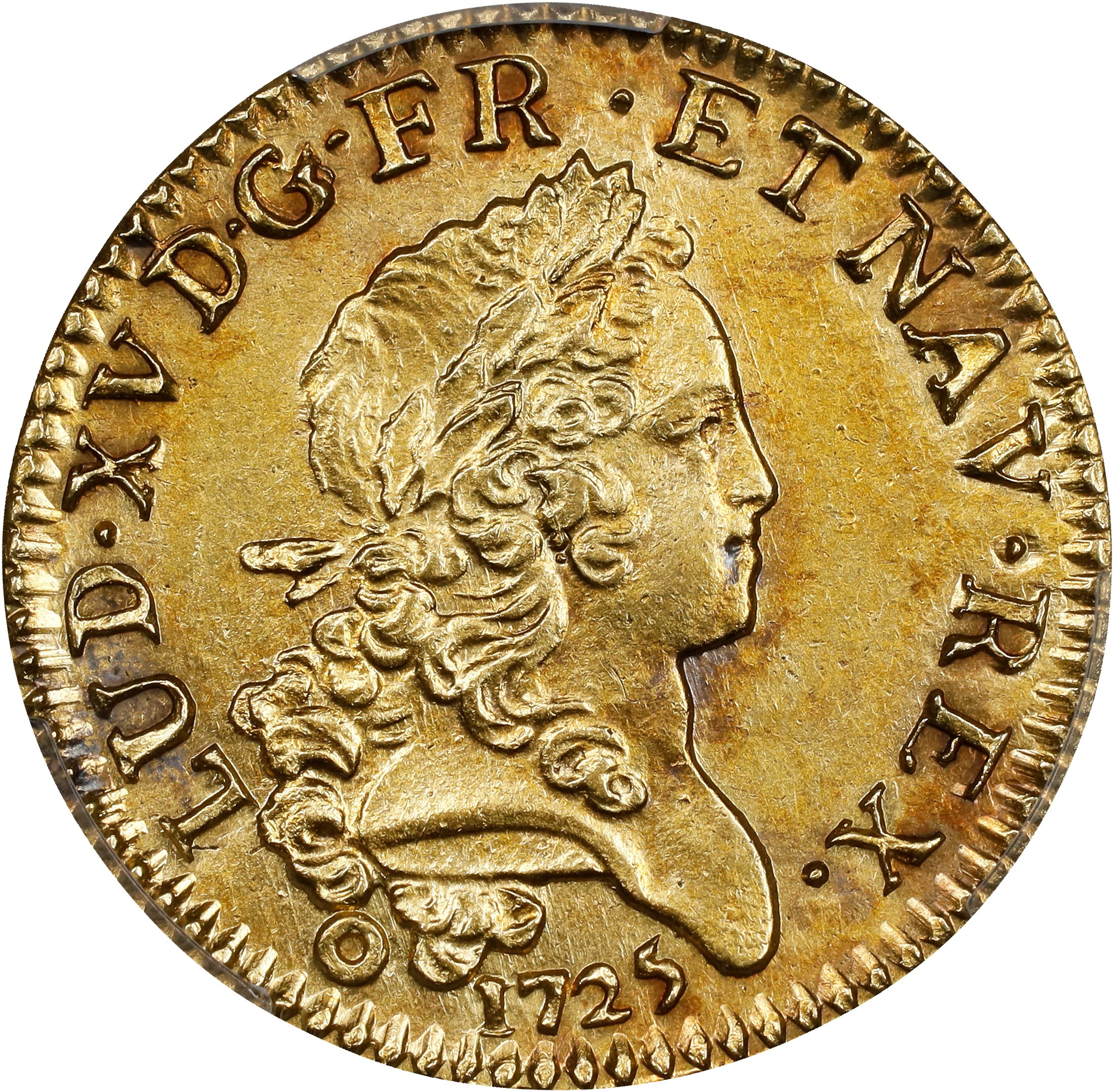 FRANCE. Louis d'Or, 1725-K. Bordeaux Mint. Louis XV. PCGS Genuine--Cleaned