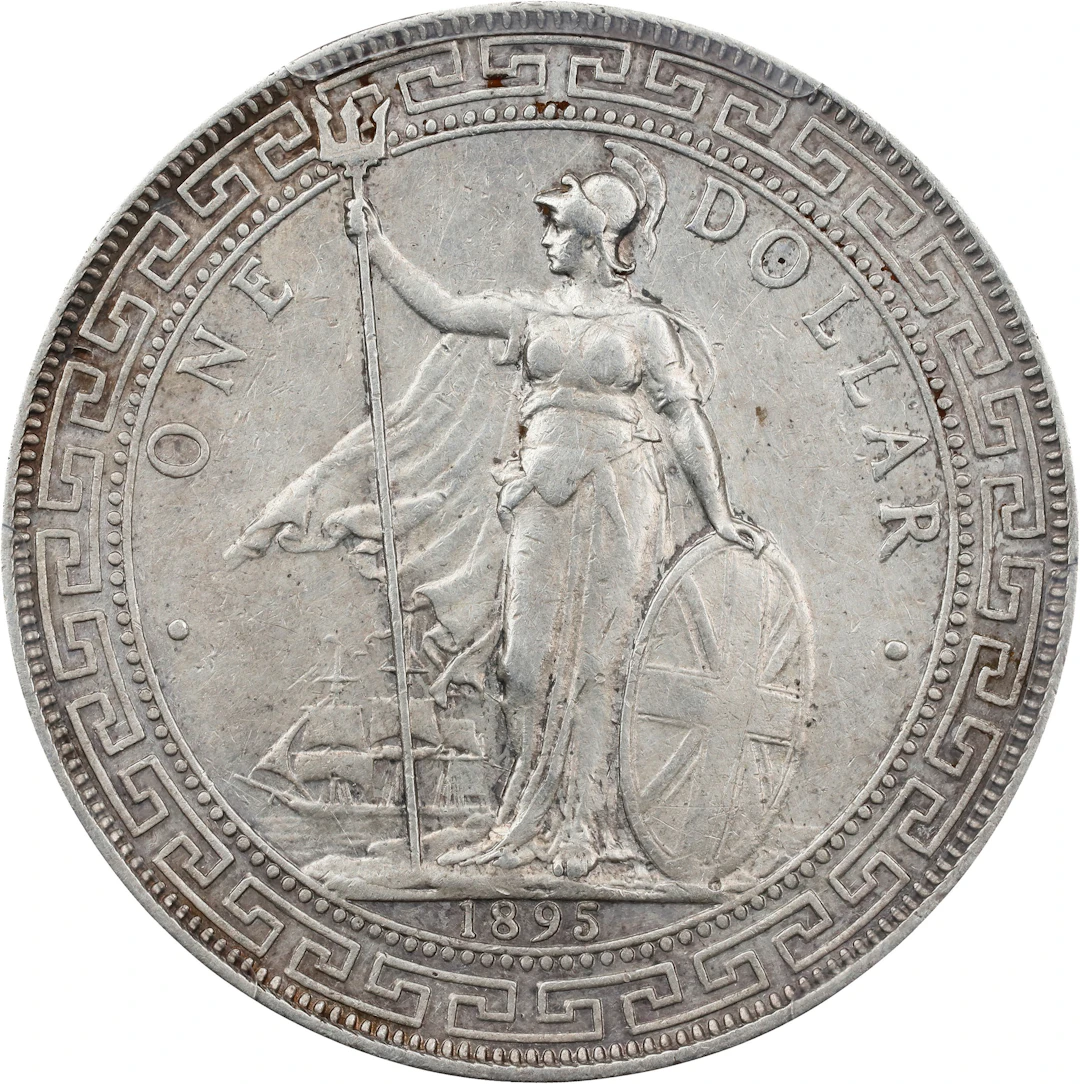 GREAT BRITAIN. Trade Dollar, 1895-(B). Bombay Mint. Victoria. PCGS