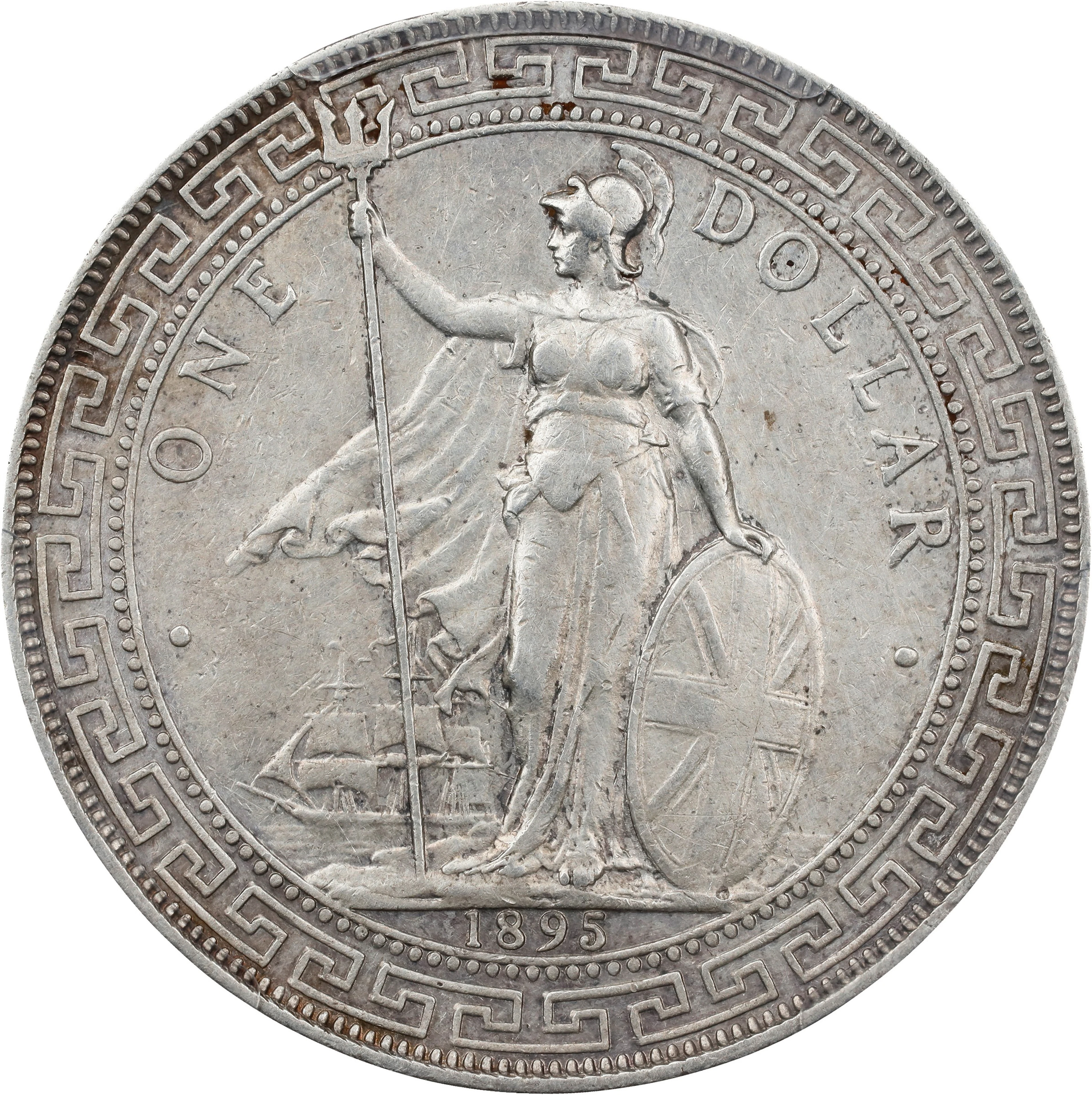 GREAT BRITAIN. Trade Dollar, 1895-(B). Bombay Mint. Victoria. PCGS