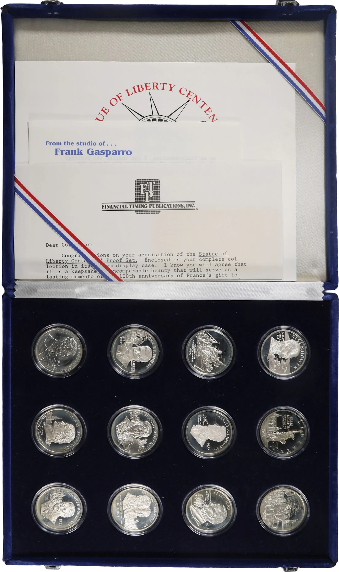 (10.048 oz, 312.533 g ASW). Franklin Mint Statue of Liberty Centennial