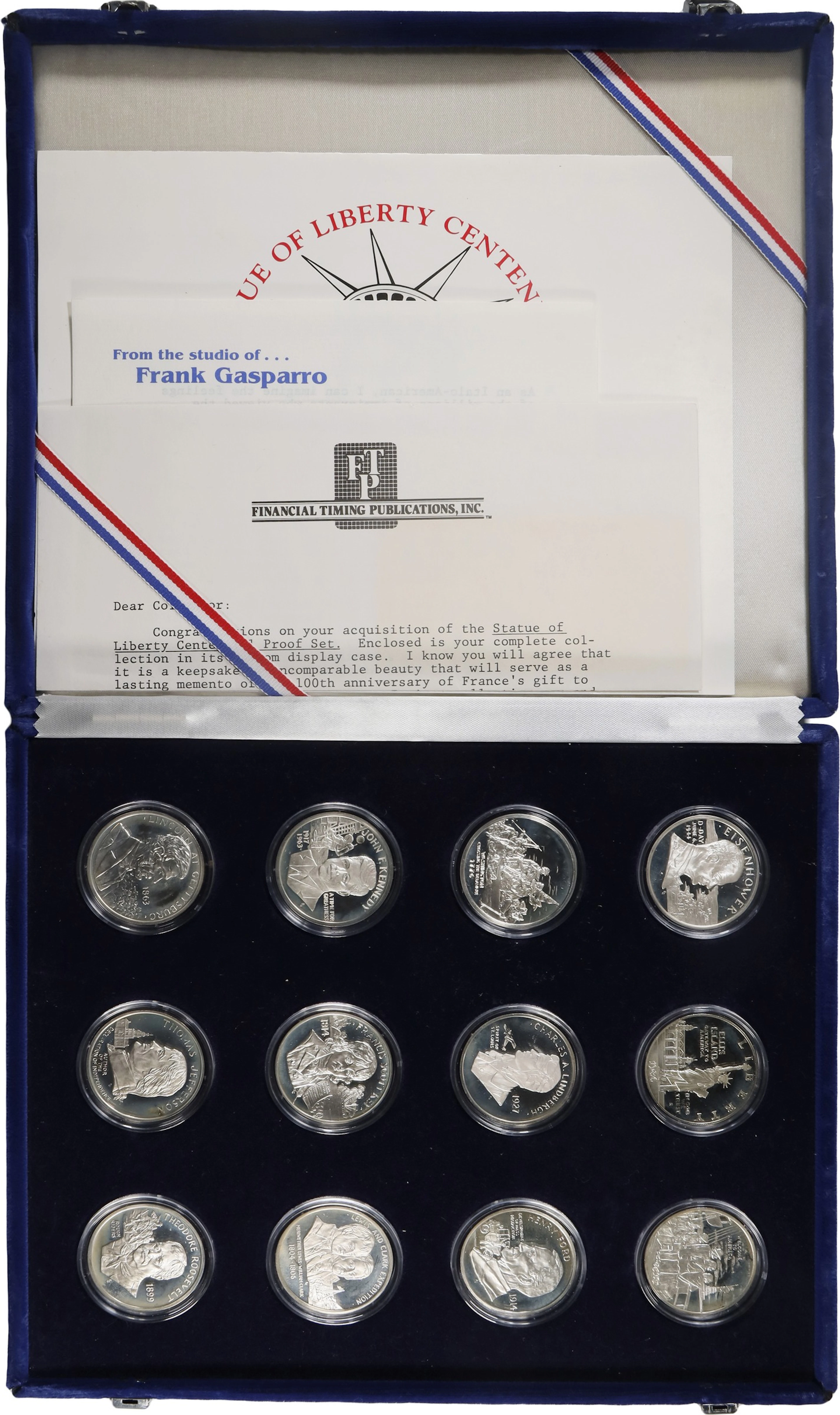 (10.048 oz, 312.533 g ASW). Franklin Mint Statue of Liberty Centennial