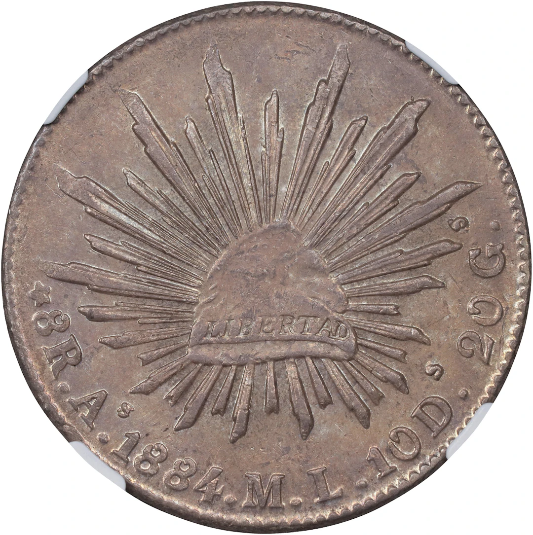 MEXICO. 8 Reales, 1884-As ML. Alamos Mint. NGC MS-61.