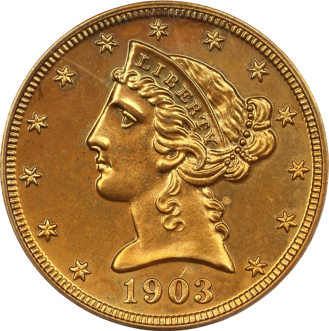 1903 Liberty Head Half Eagle. JD-1. Rarity-4. Proof-64 (PCGS). OGH.