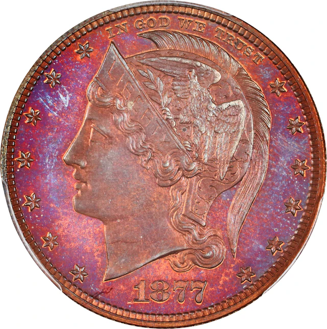 1877 Pattern Half Dollar. Judd-1531, Pollock-1699. Rarity-7+. Copper.