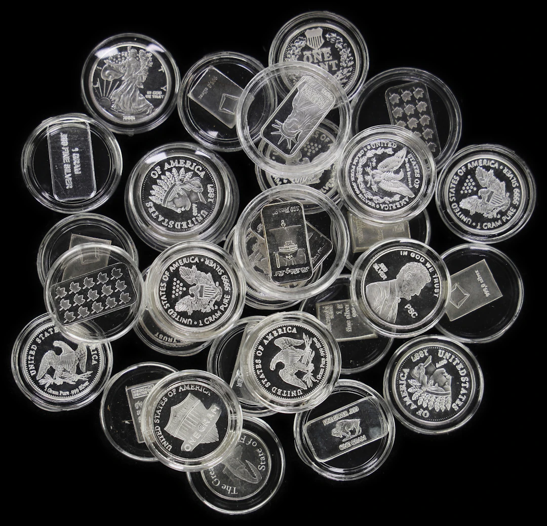 (0.965 oz, 30 g ASW). Lot of (30) Assorted Design 1 gram Silver Bars